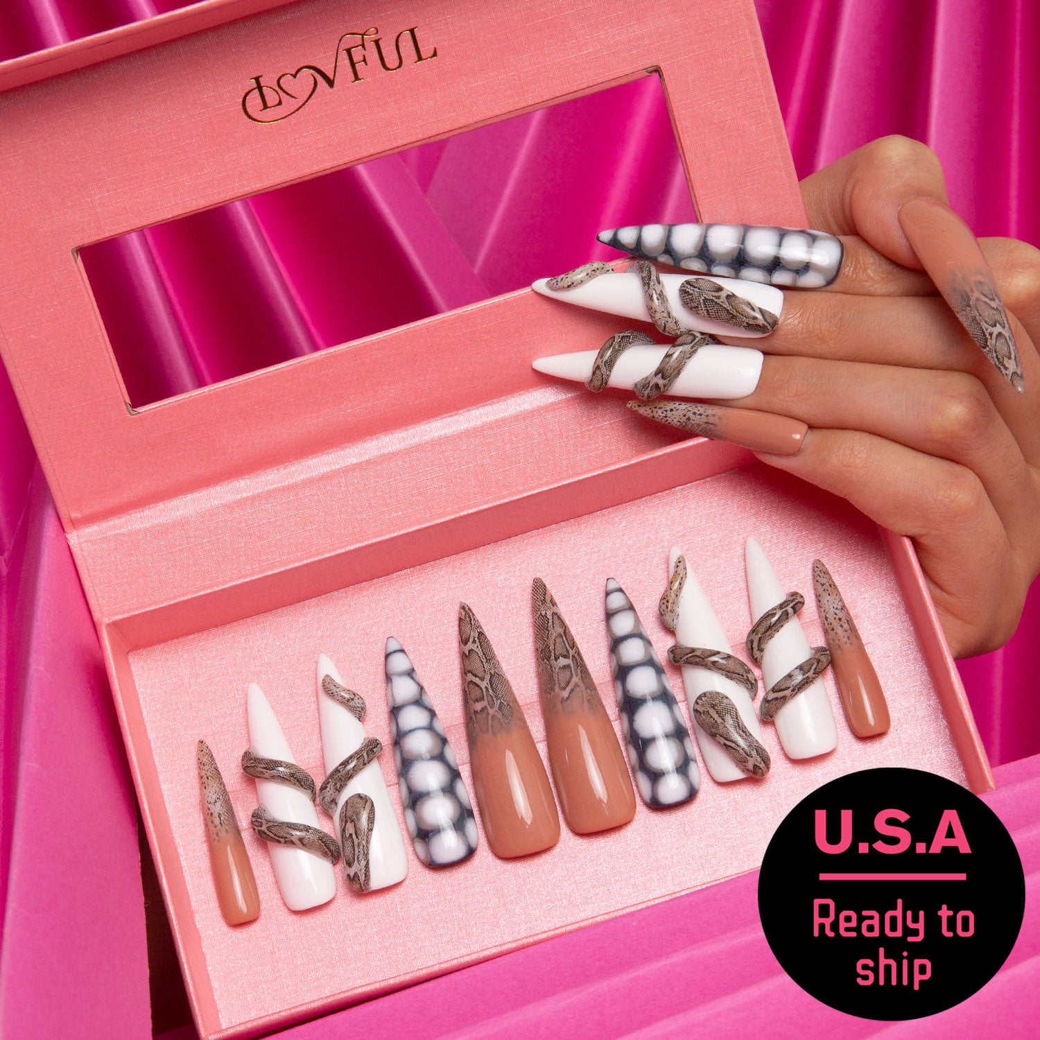 Sahara Handmade Stiletto Nails - Ready to Ship