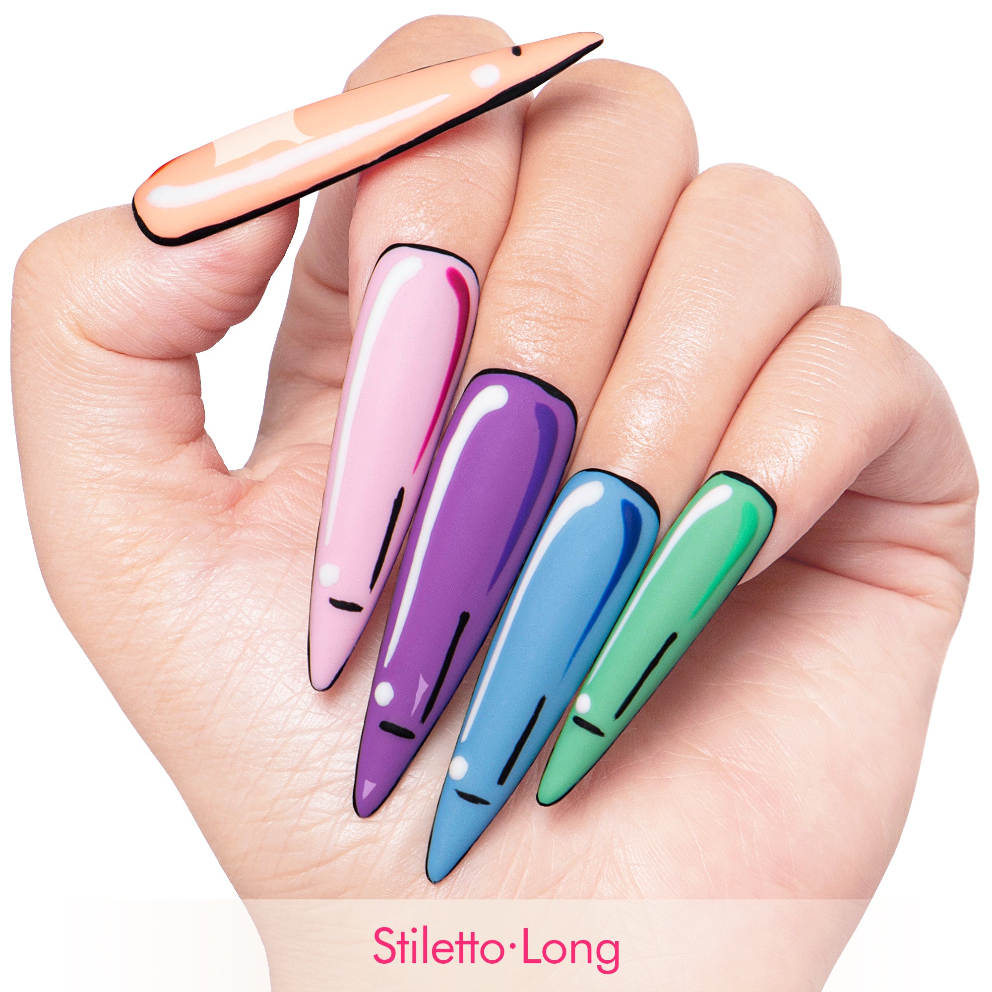 Colorful Pop Handmade Nails H116