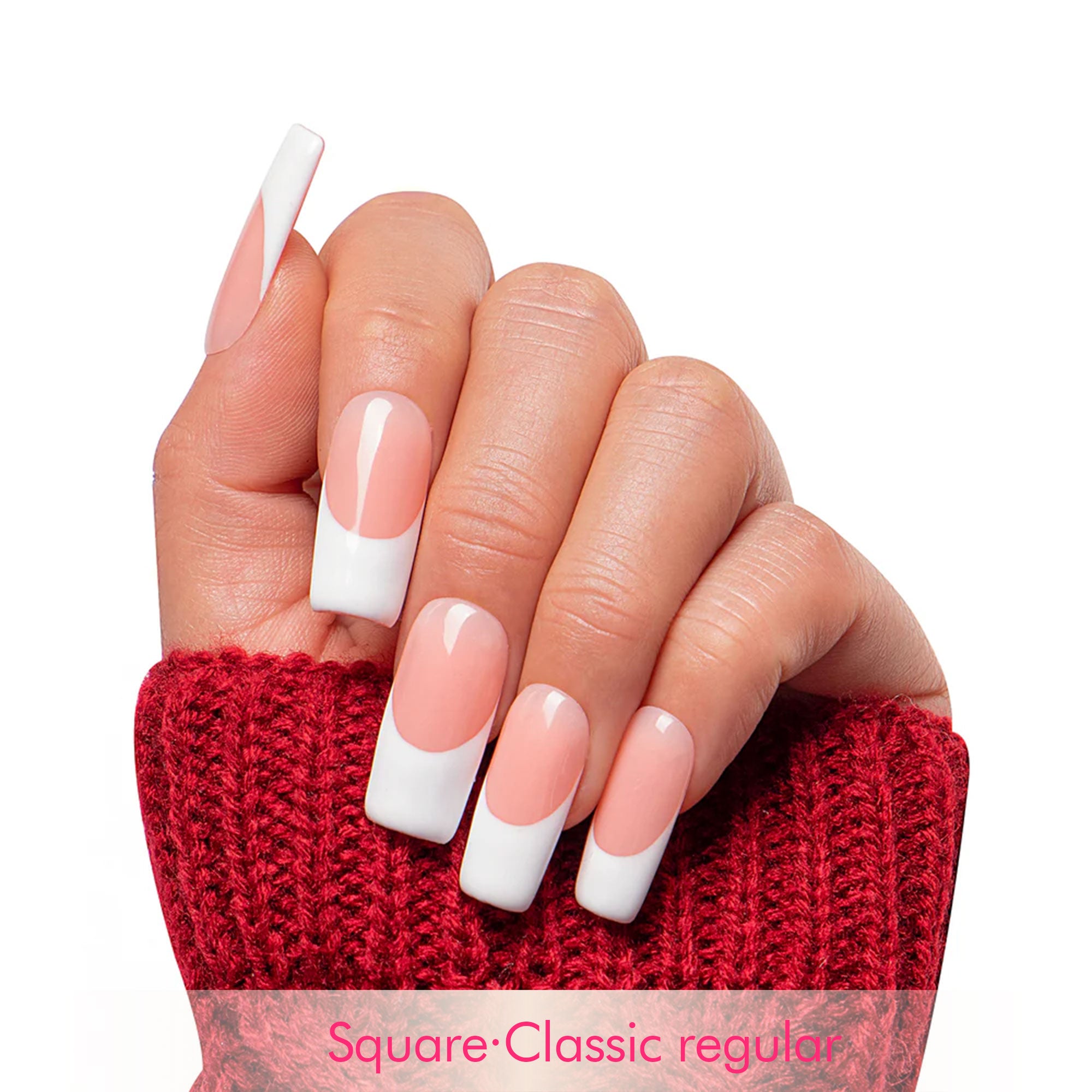 Coffee Latte French Tip Handmade Nails H12