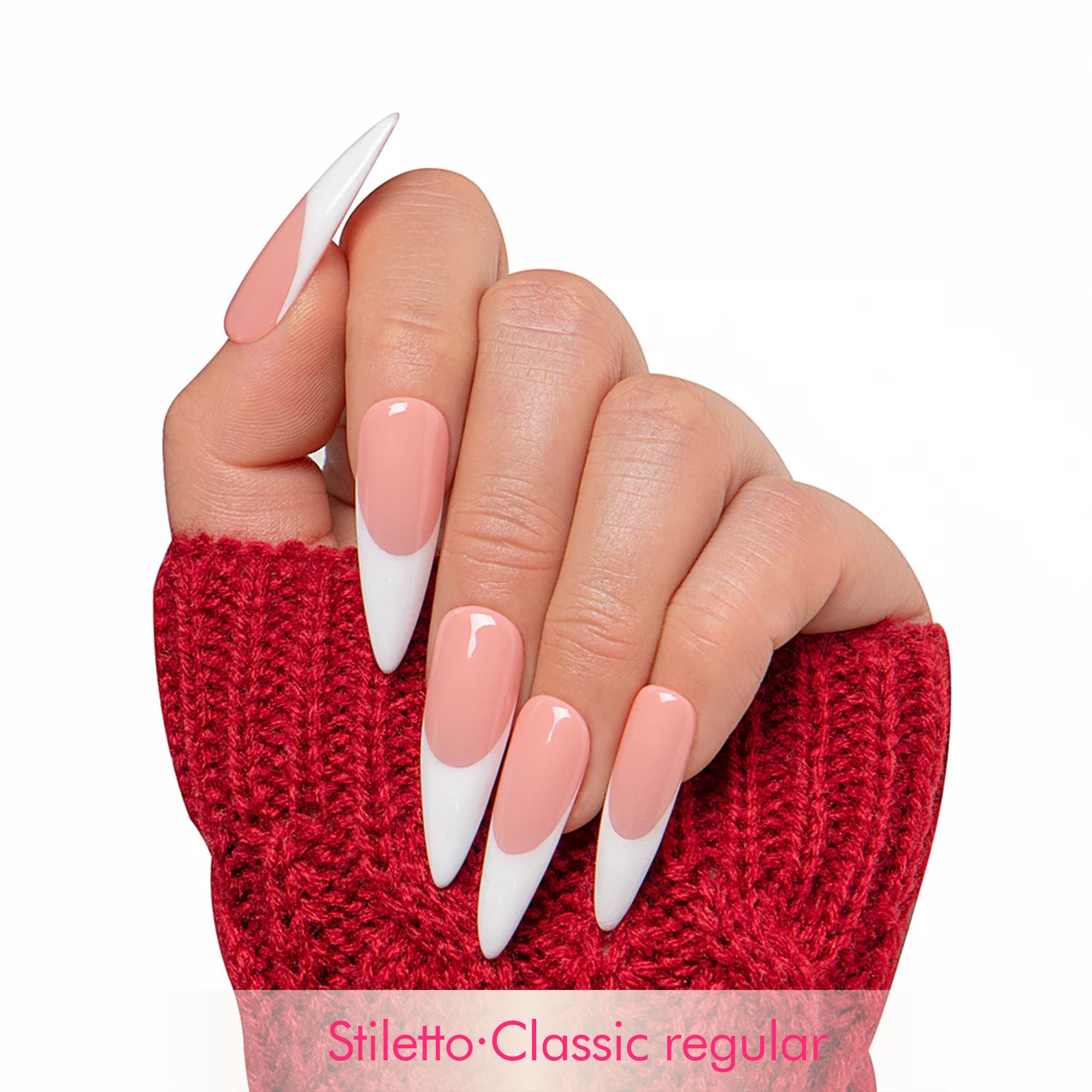 Coffee Latte French Tip Handmade Nails H12