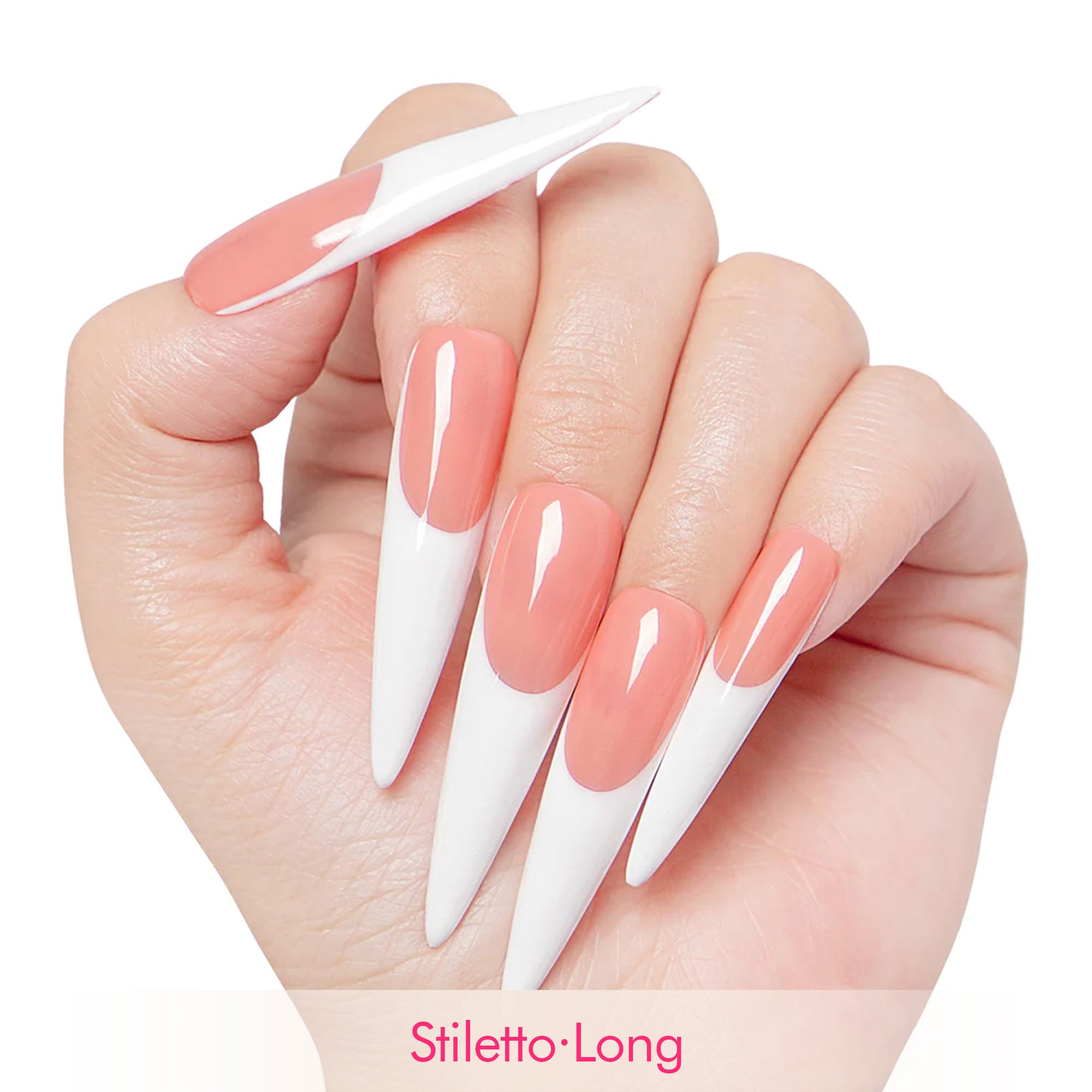 Coffee Latte French Tip Handmade Nails H12