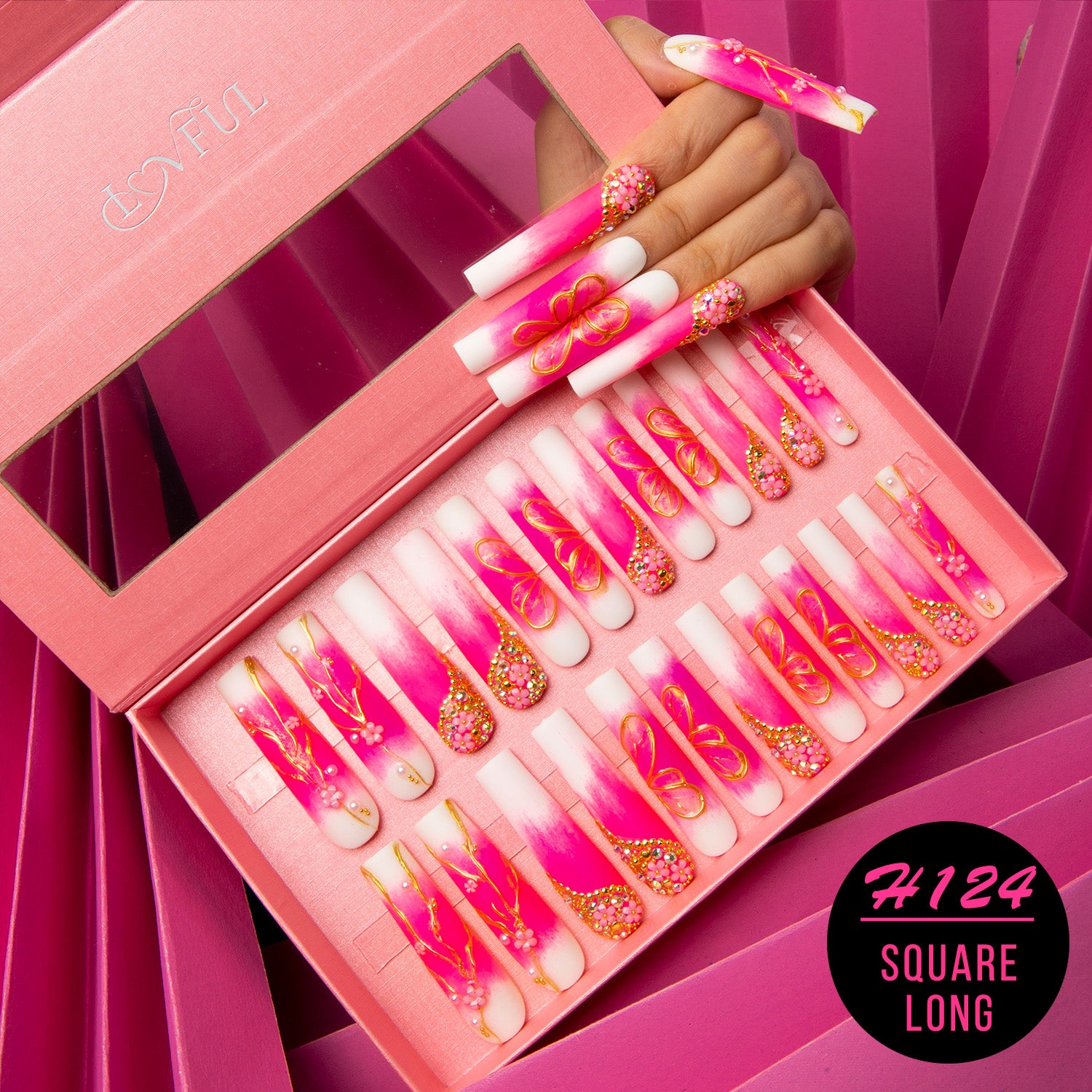 cherry blossom press on nails