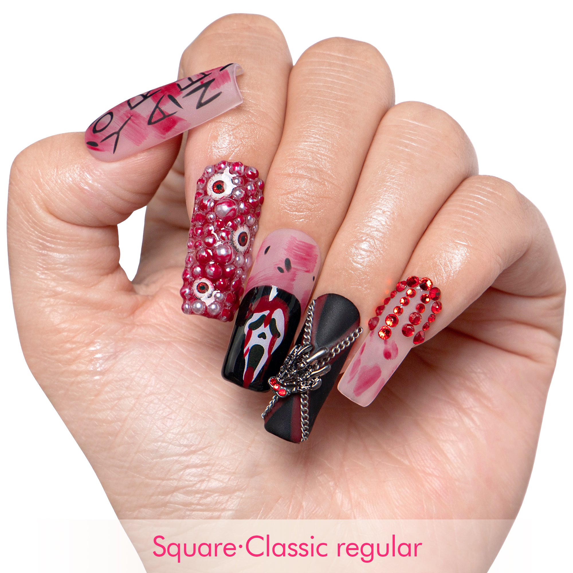 YOU ARE NEXT Handmade Nails GLOW IN THE DARK H134