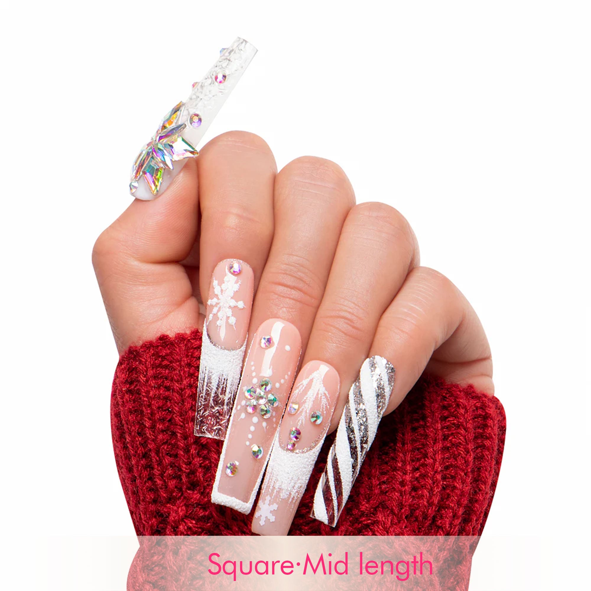 Snowy Moonlight Handmade Nails H142