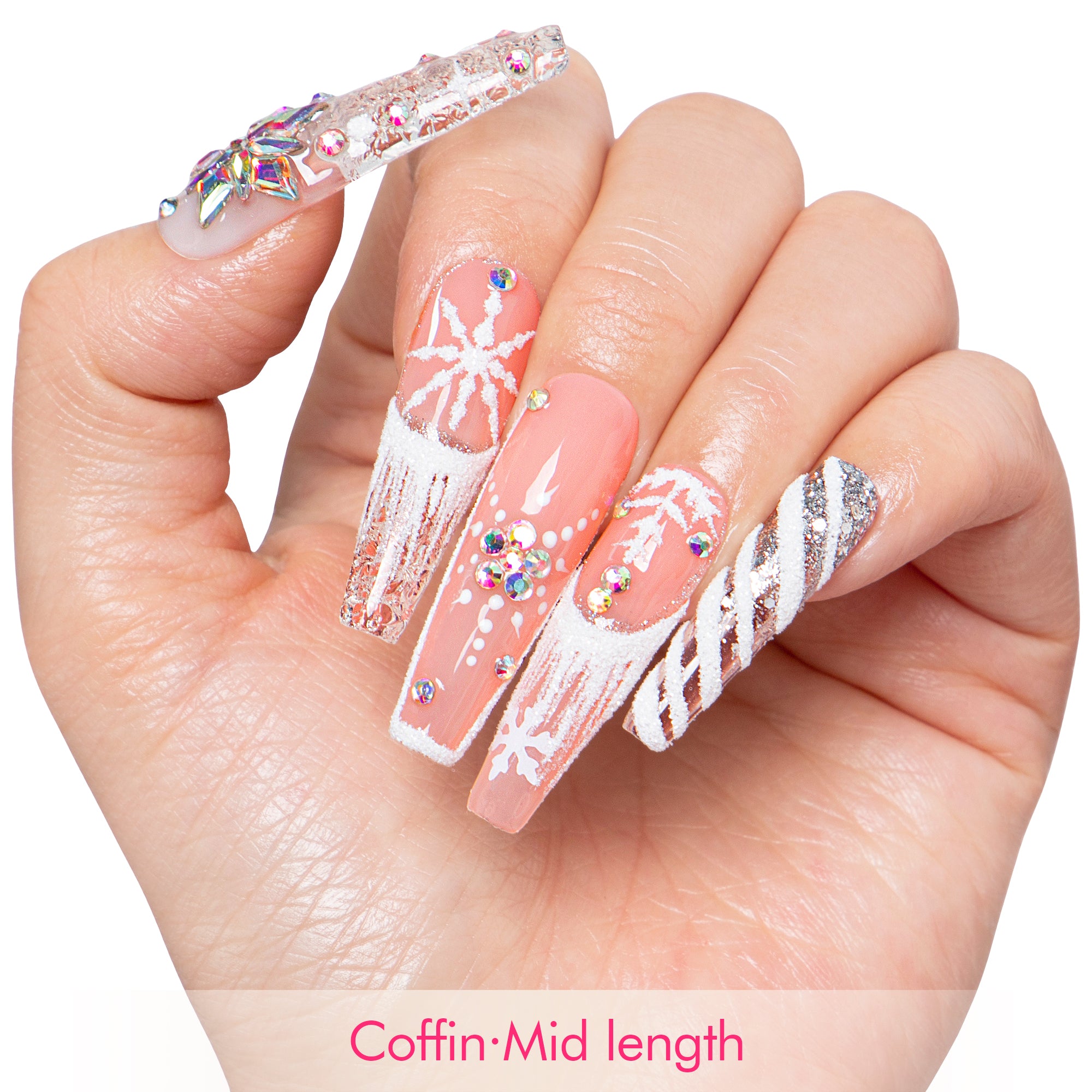 Snowy Moonlight Handmade Nails H142