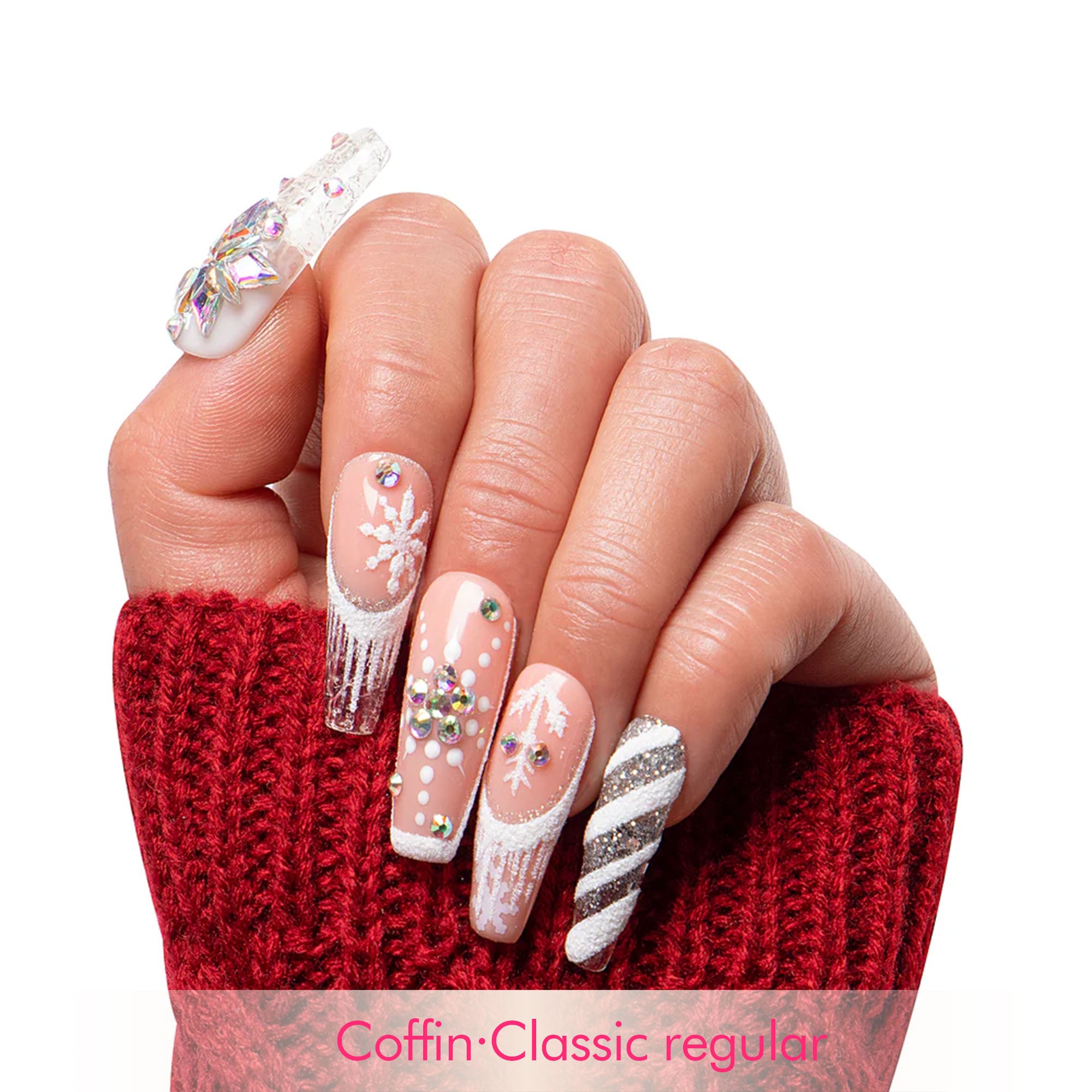 Snowy Moonlight Handmade Nails H142