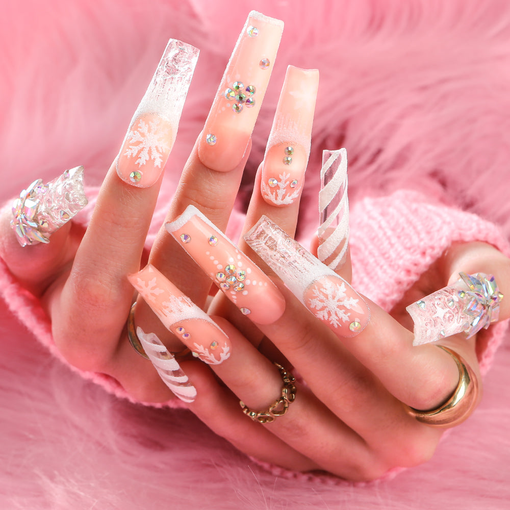 Snowy Moonlight Handmade Nails H142