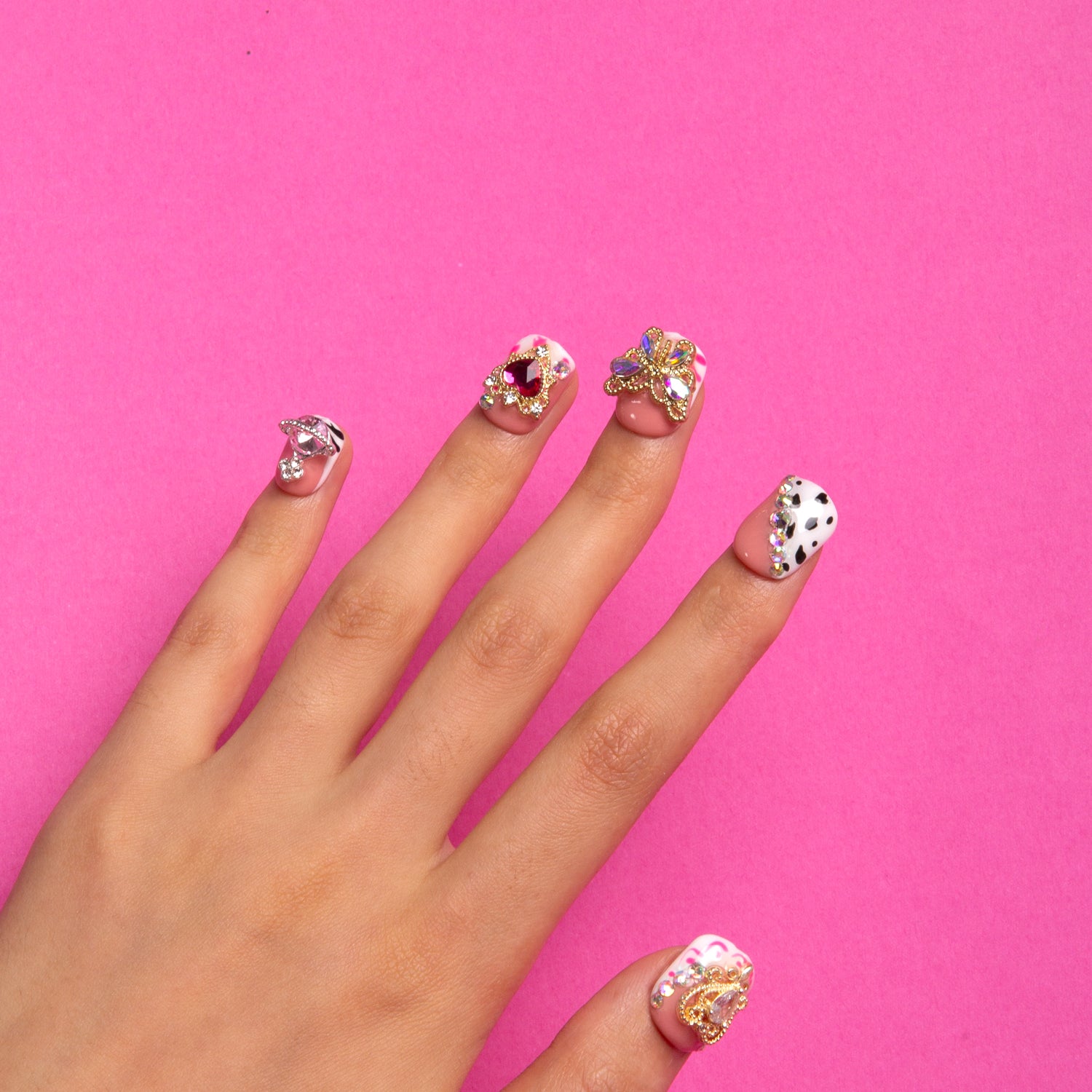 Rolling Luxe Handmade Square Nails H144 RTS