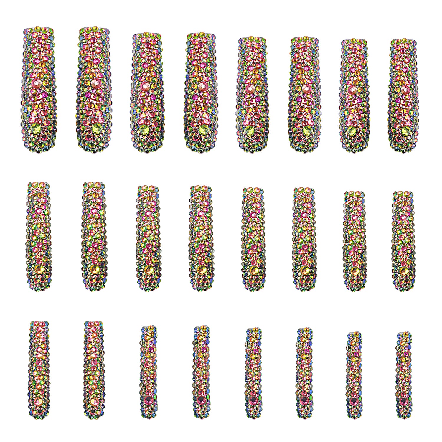 Classic Rhinestone Press-On Nails - 24pcs H149