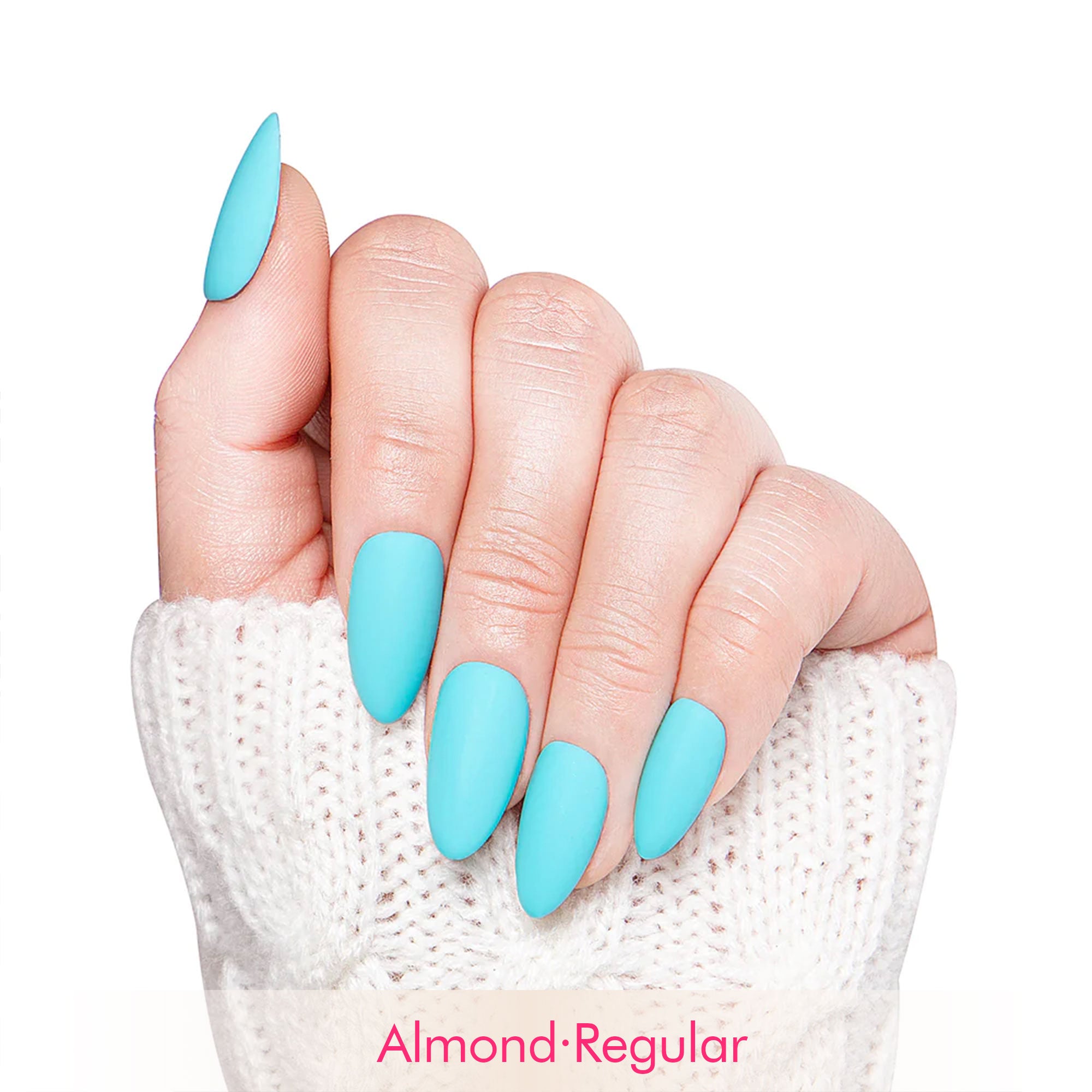 Blue Ribbon Matte Handmade Nails H15