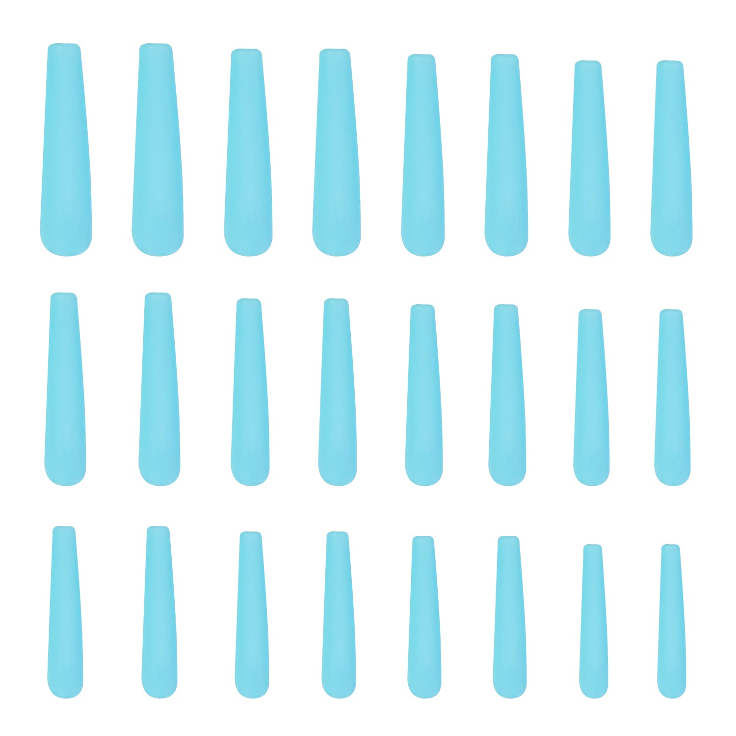 Blue Ribbon Matte Handmade Nails 24pcs H15