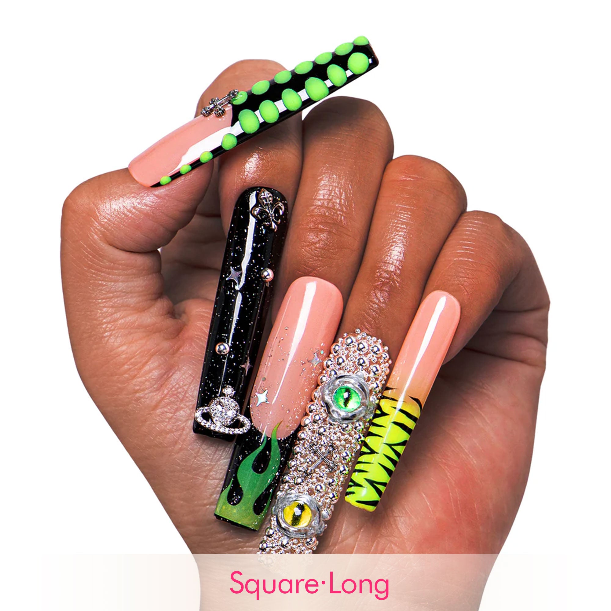 Dare to Roar French Tip Handmade Nails H153