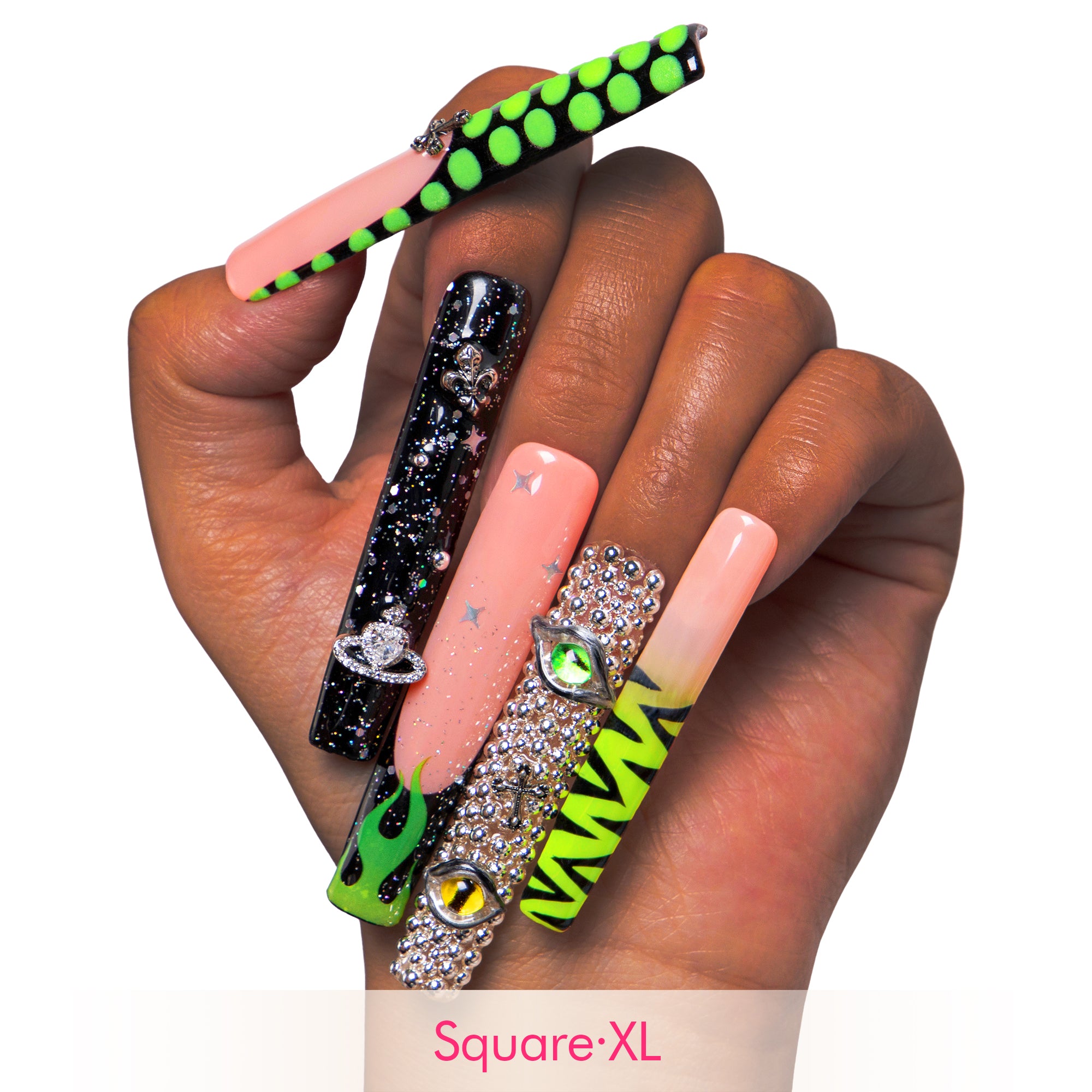 Dare to Roar French Tip Handmade Nails H153