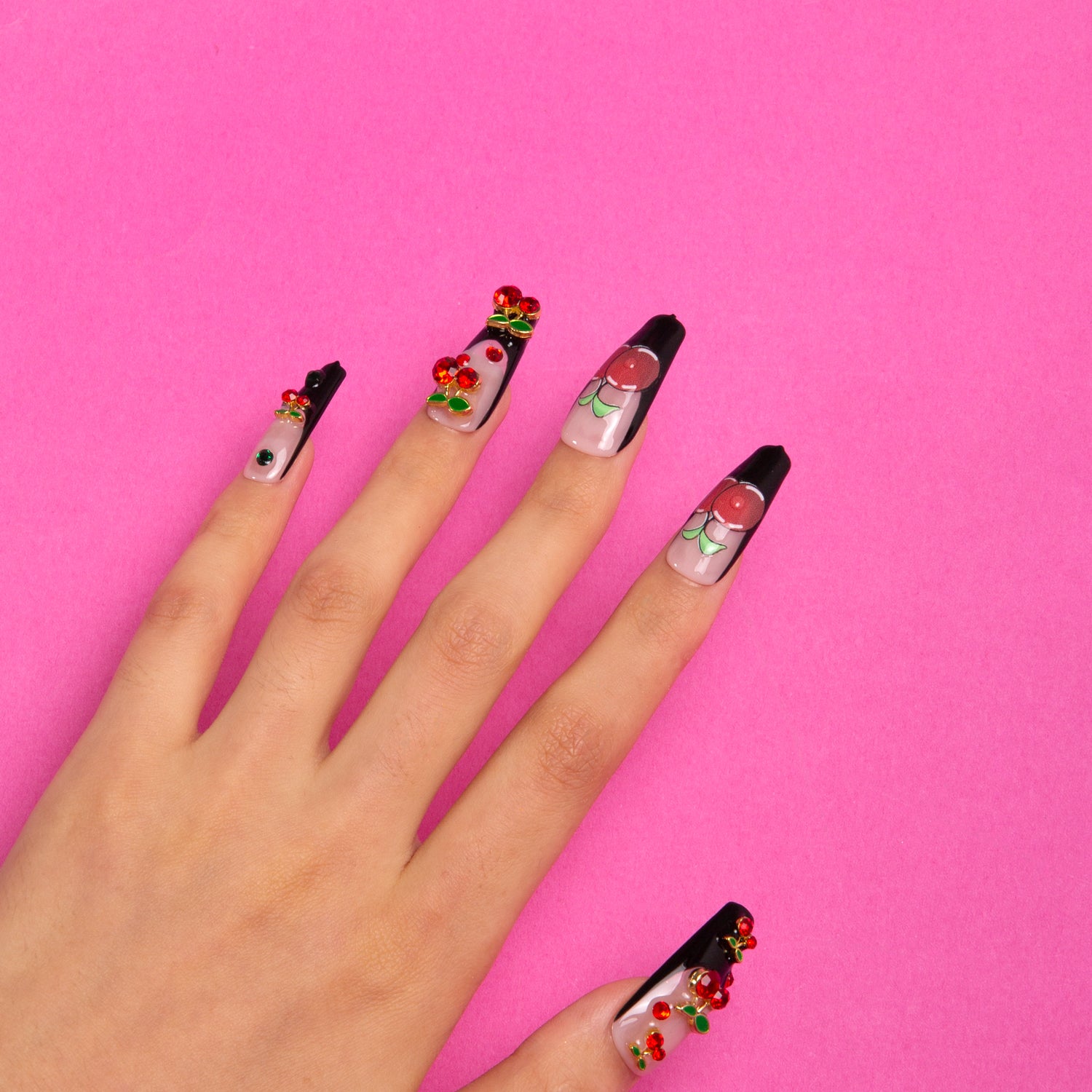 My Sweetie French Tip Handmade Coffin Nails H162 RTS