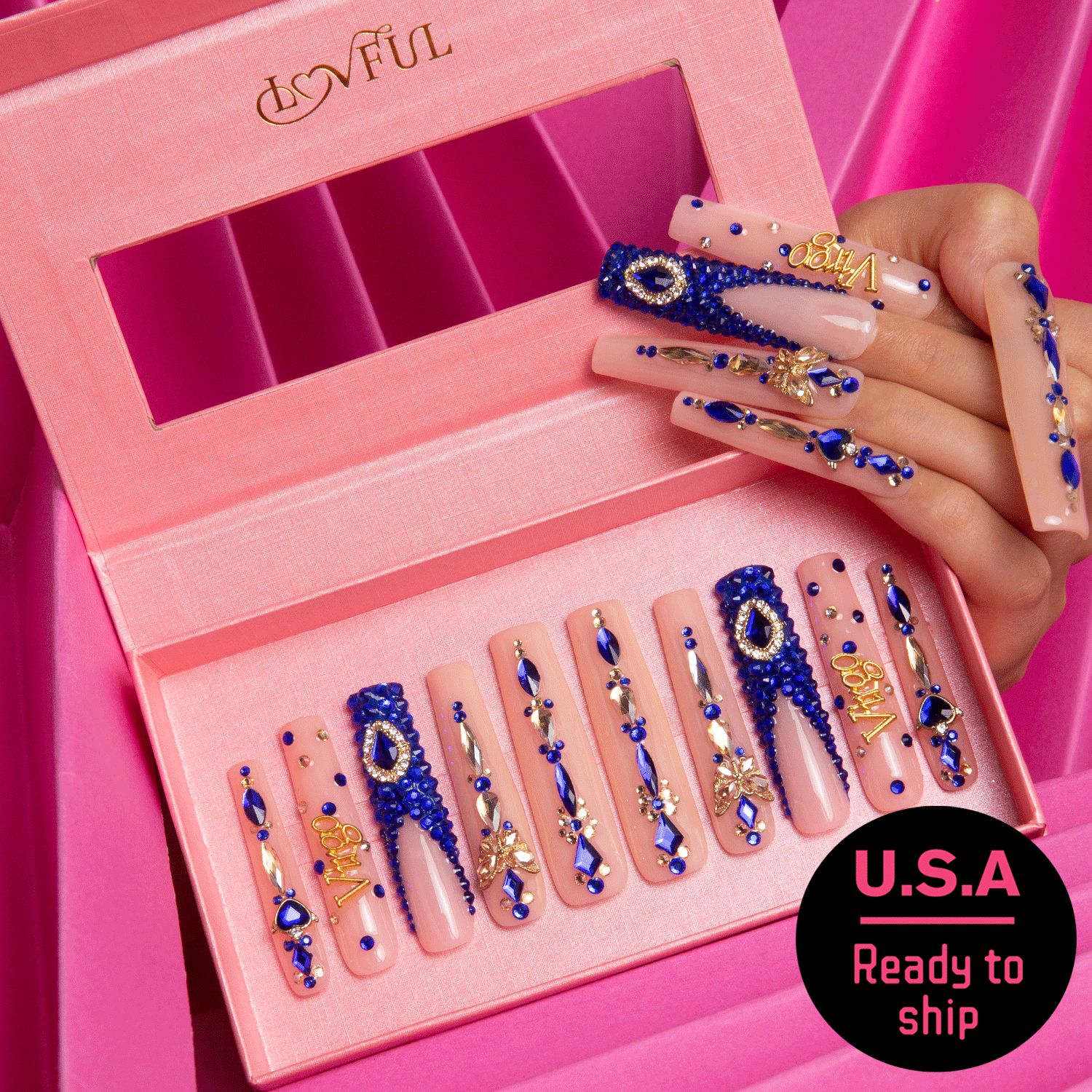 Virgo Zodiac Press On Nails, Ready to Ship