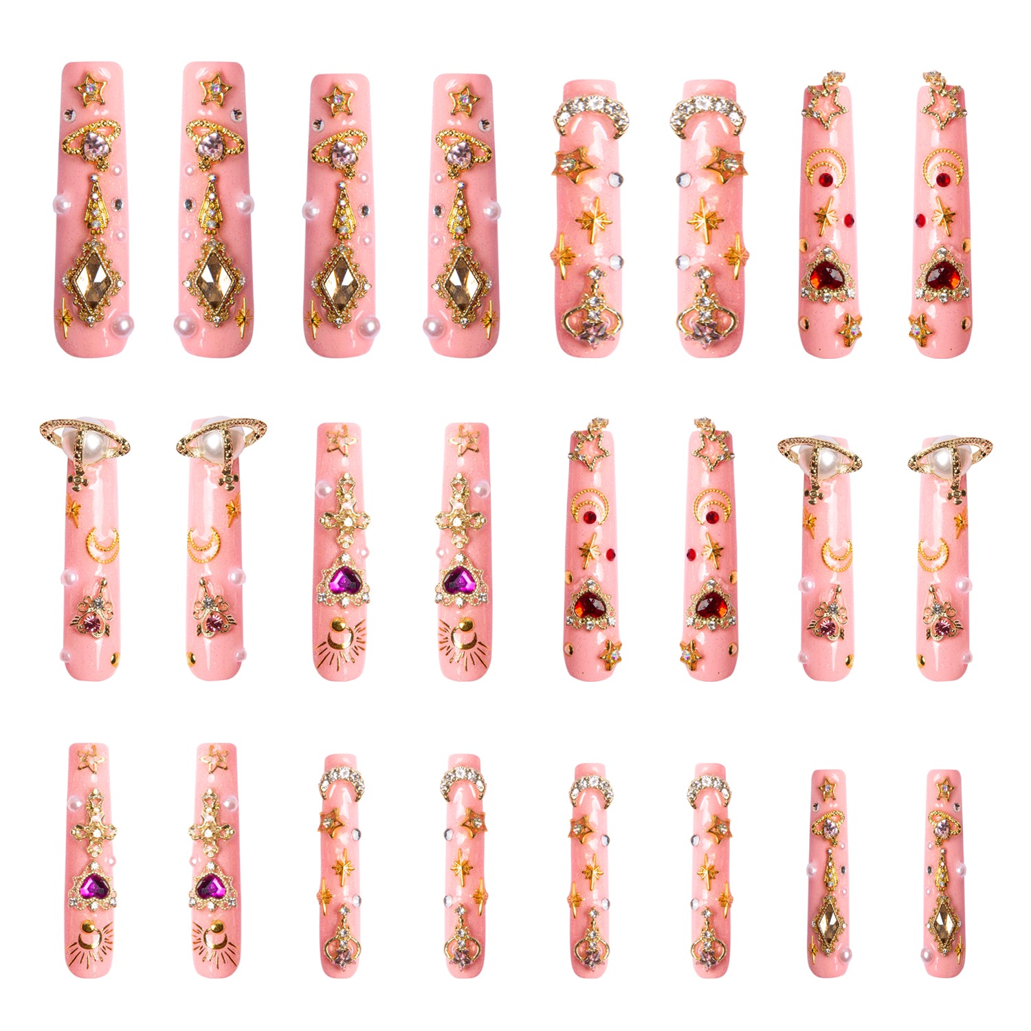 Lovful Planet Handmade Nails GLOW IN THE DARK 24pcs H167