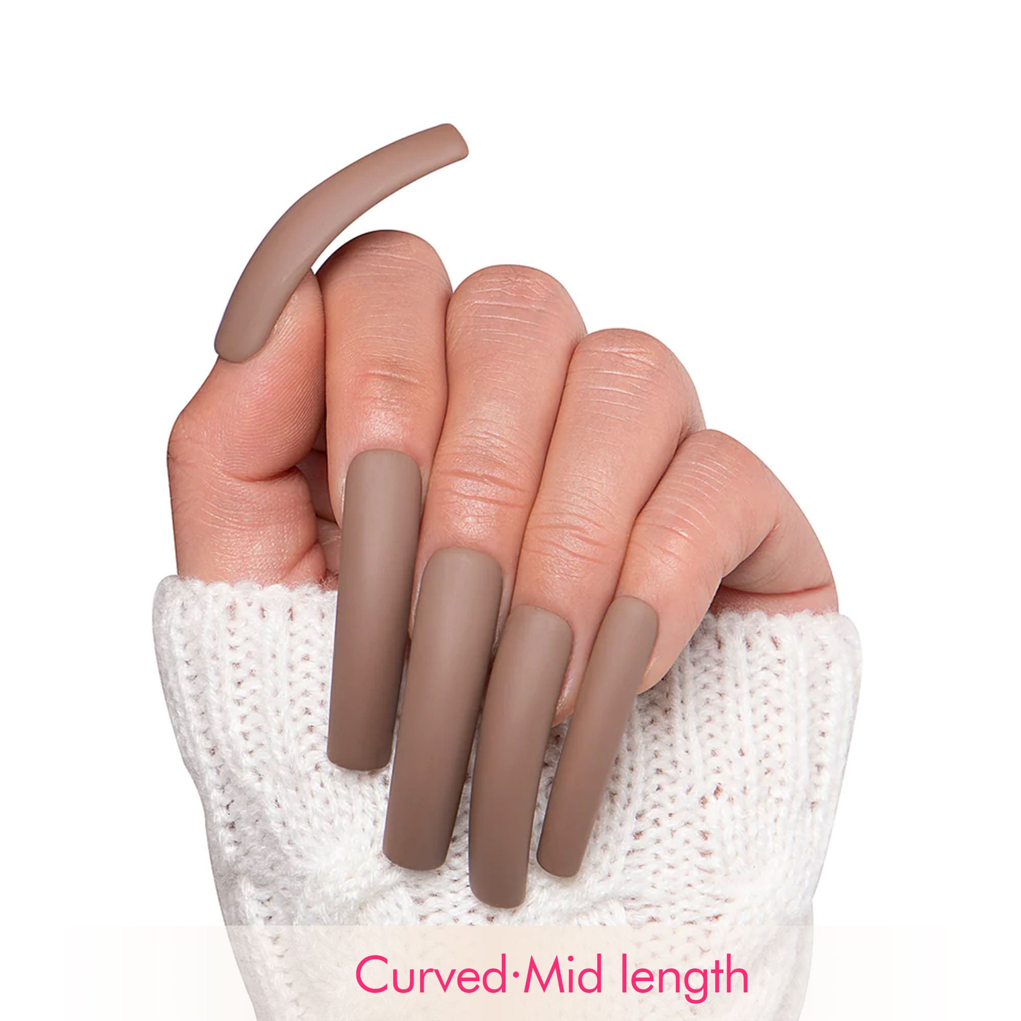 Americano Matte Pure Color Handmade Nails H17