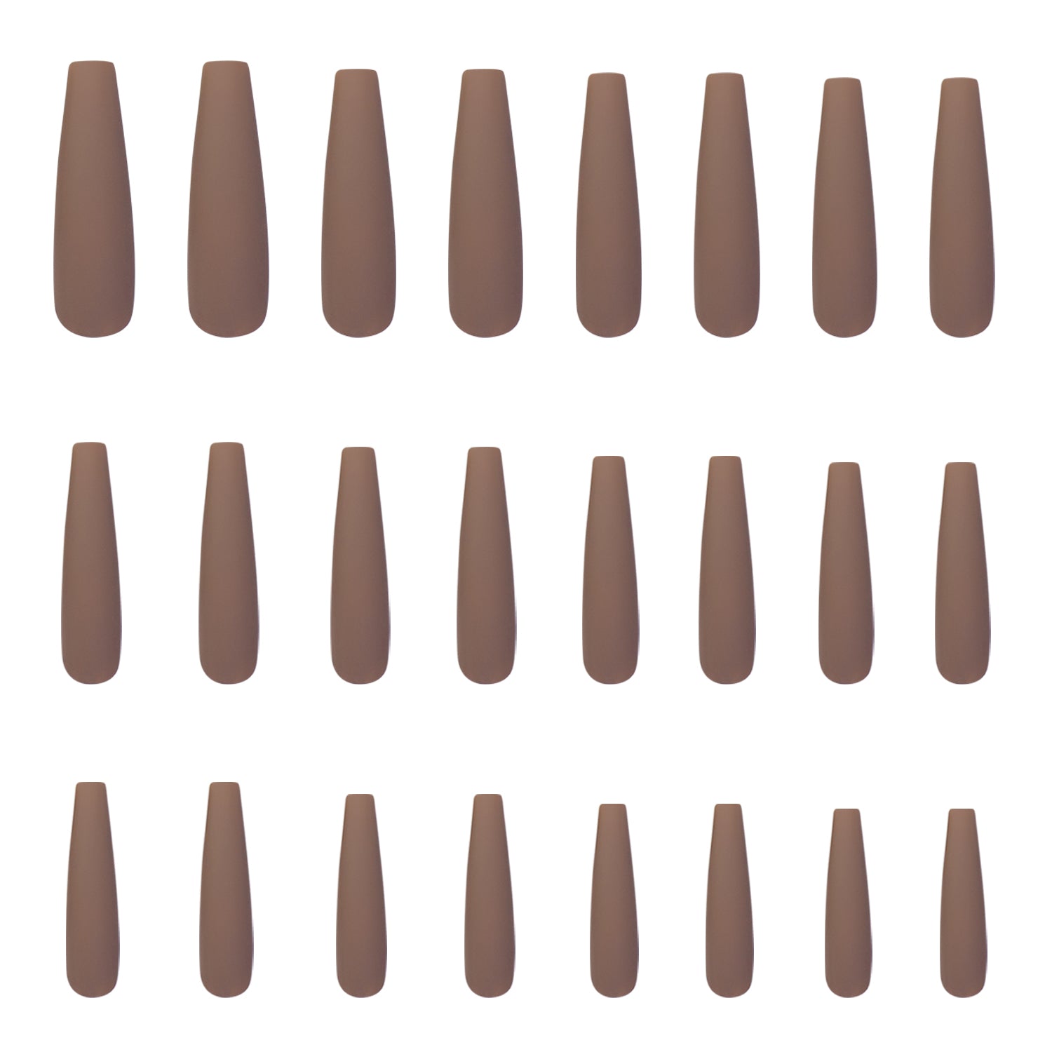 Americano Matte Pure Color Handmade Nails 24pcs H17