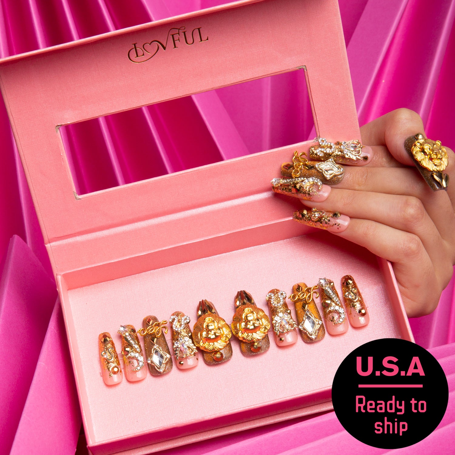 Leo Handmade Coffin Nails H170 RTS