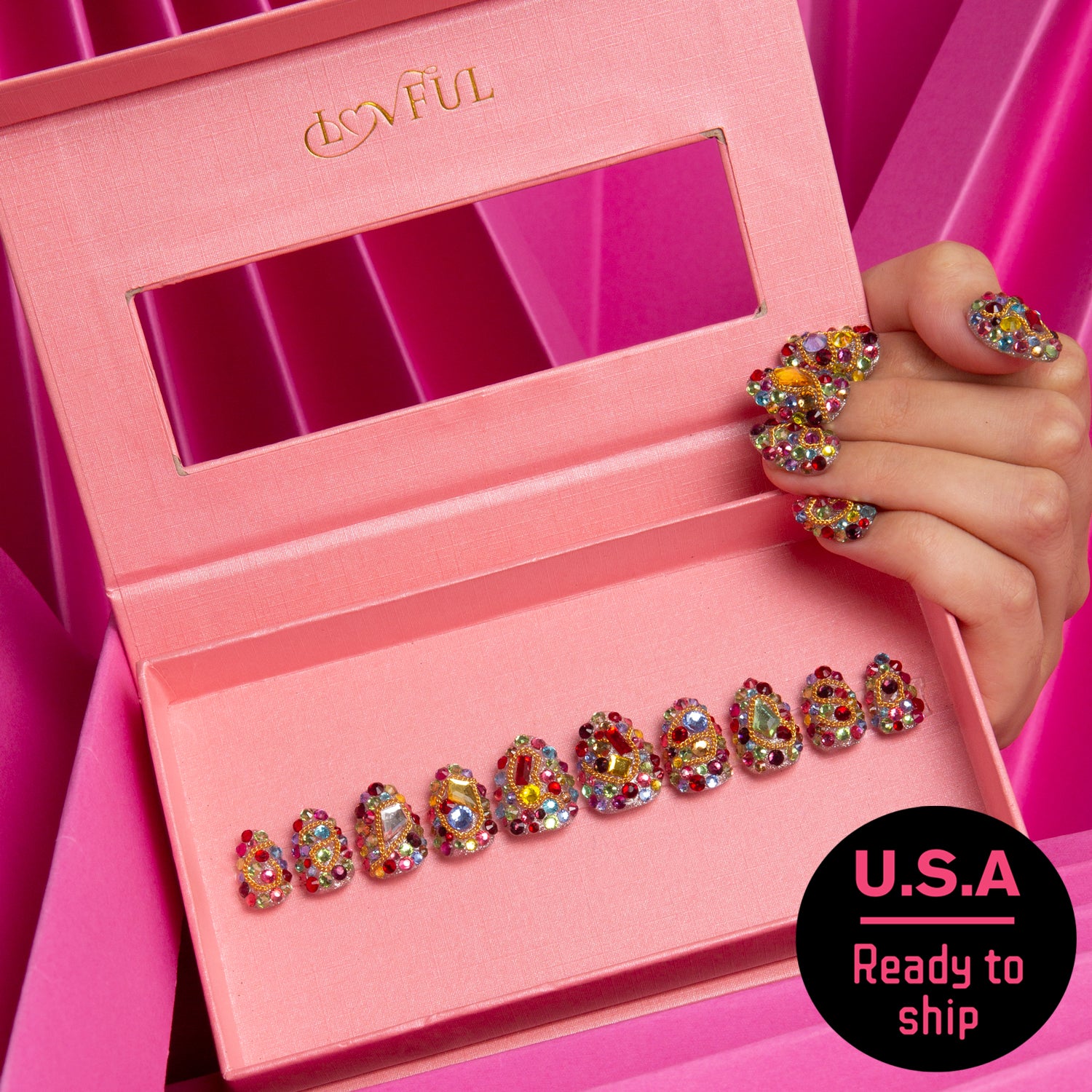Precious Handmade Almond Nails H175 RTS