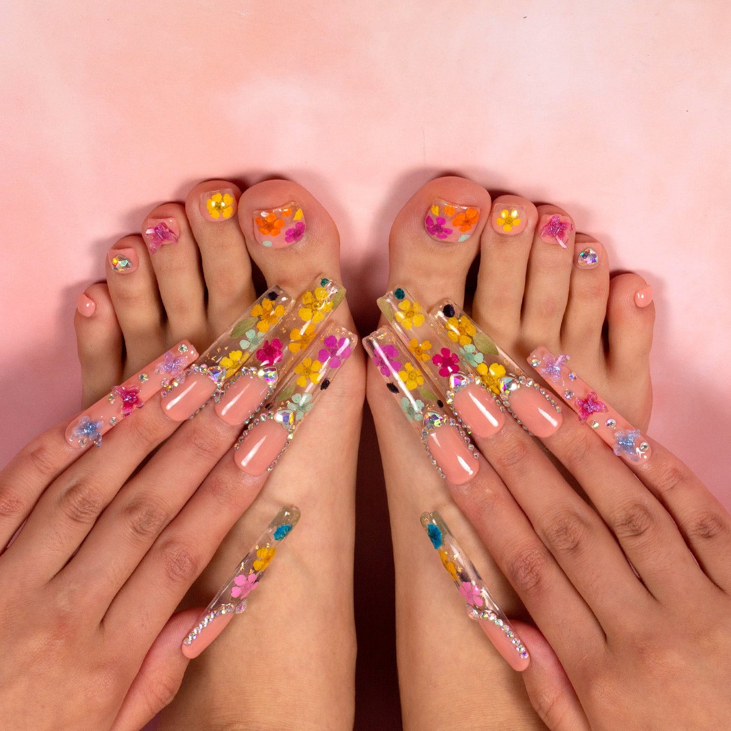 Flora Combo Set Handmade Nails H176+T176
