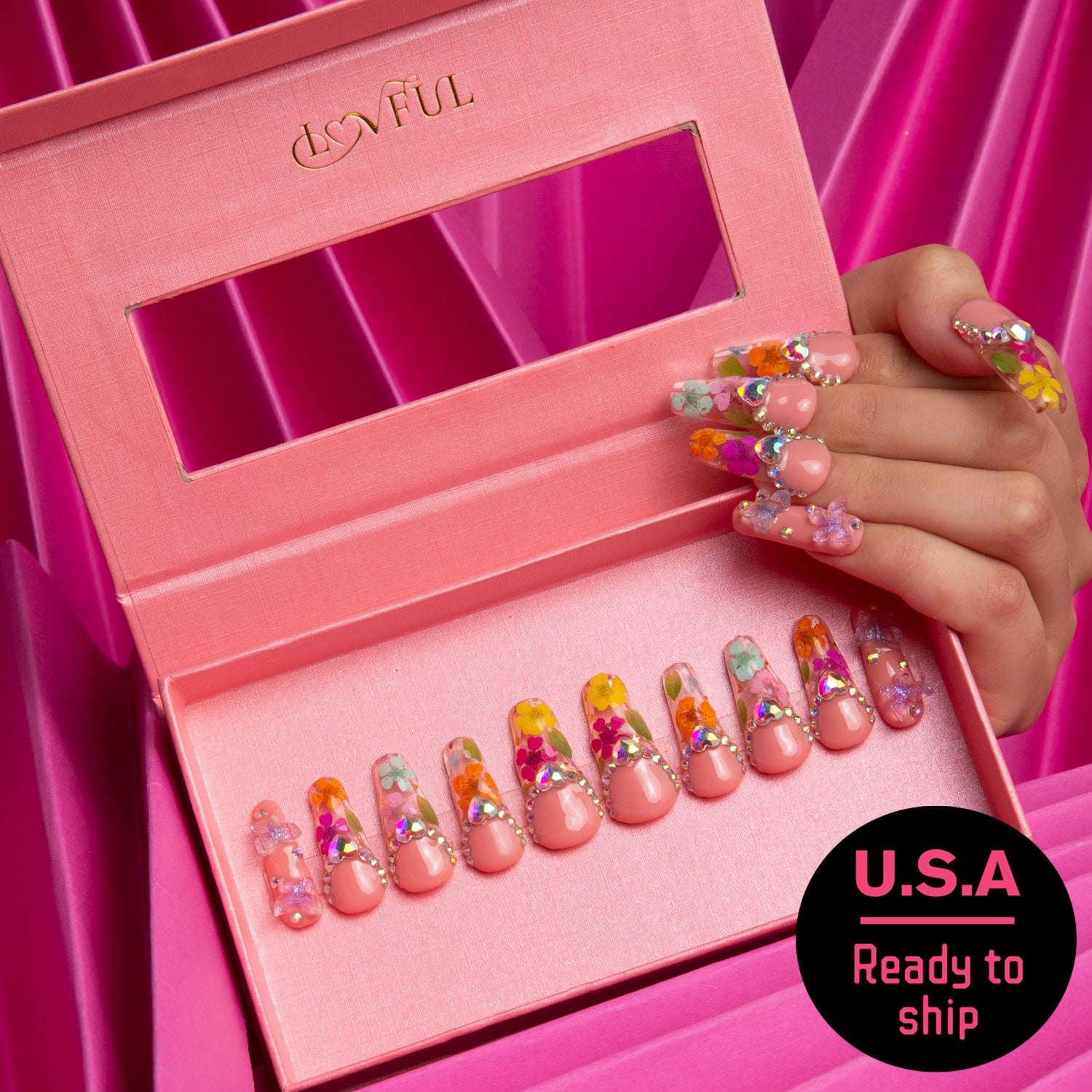 Flora Handmade Coffin Nails H176 RTS