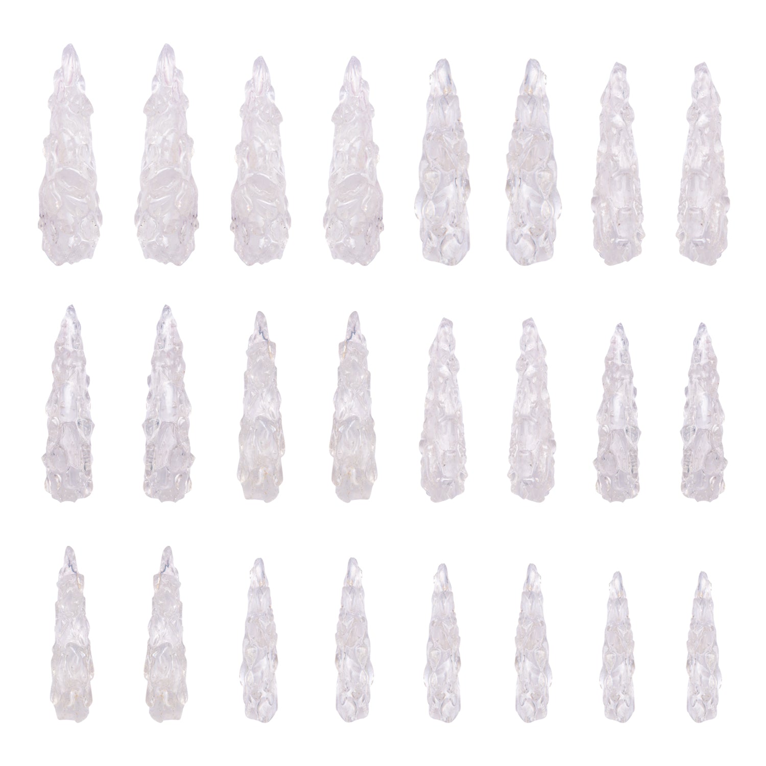 Clear Quartz Crystal Handmade Nails 24pcs H179