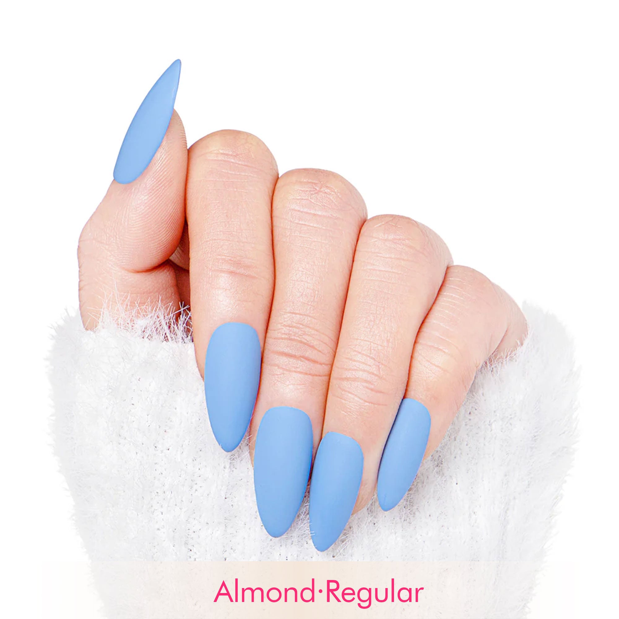 Blue Matte Pure Color Handmade Nails H18