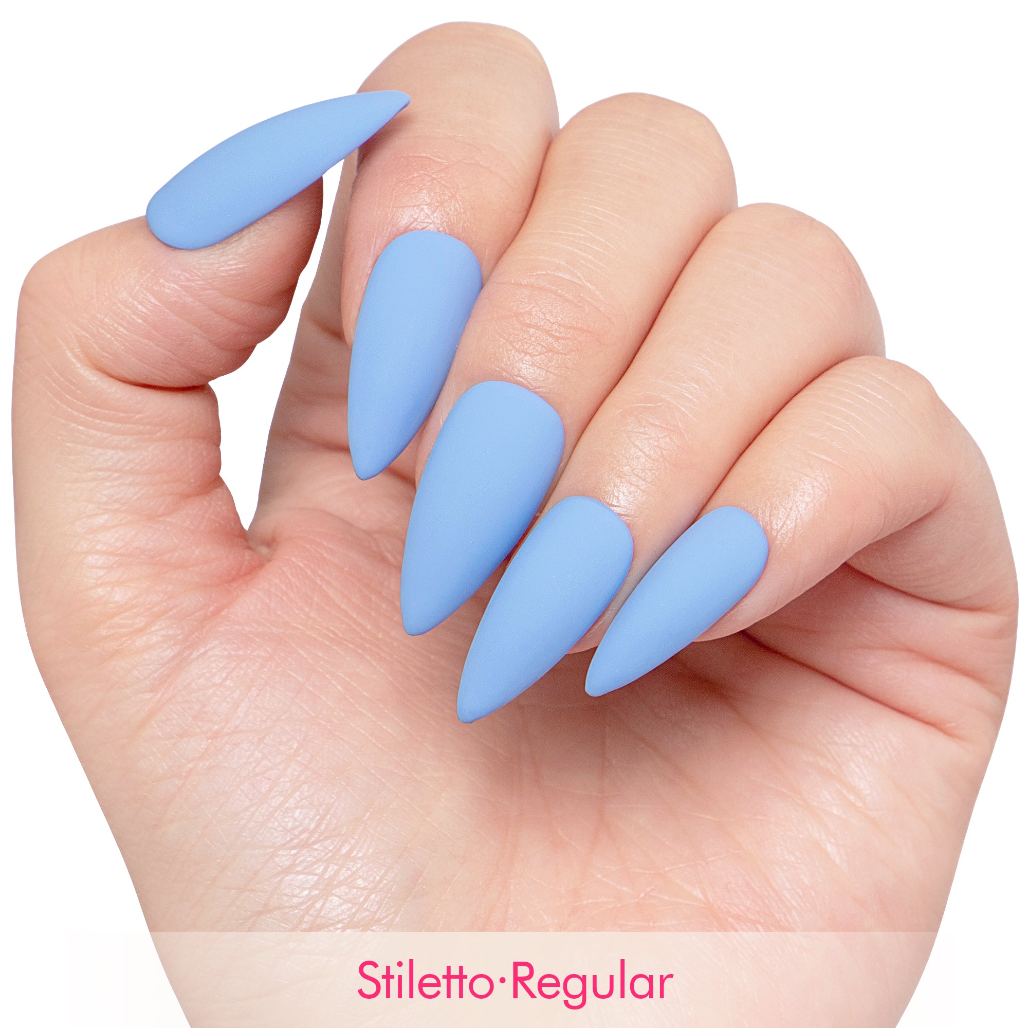 Blue Matte Pure Color Handmade Nails H18