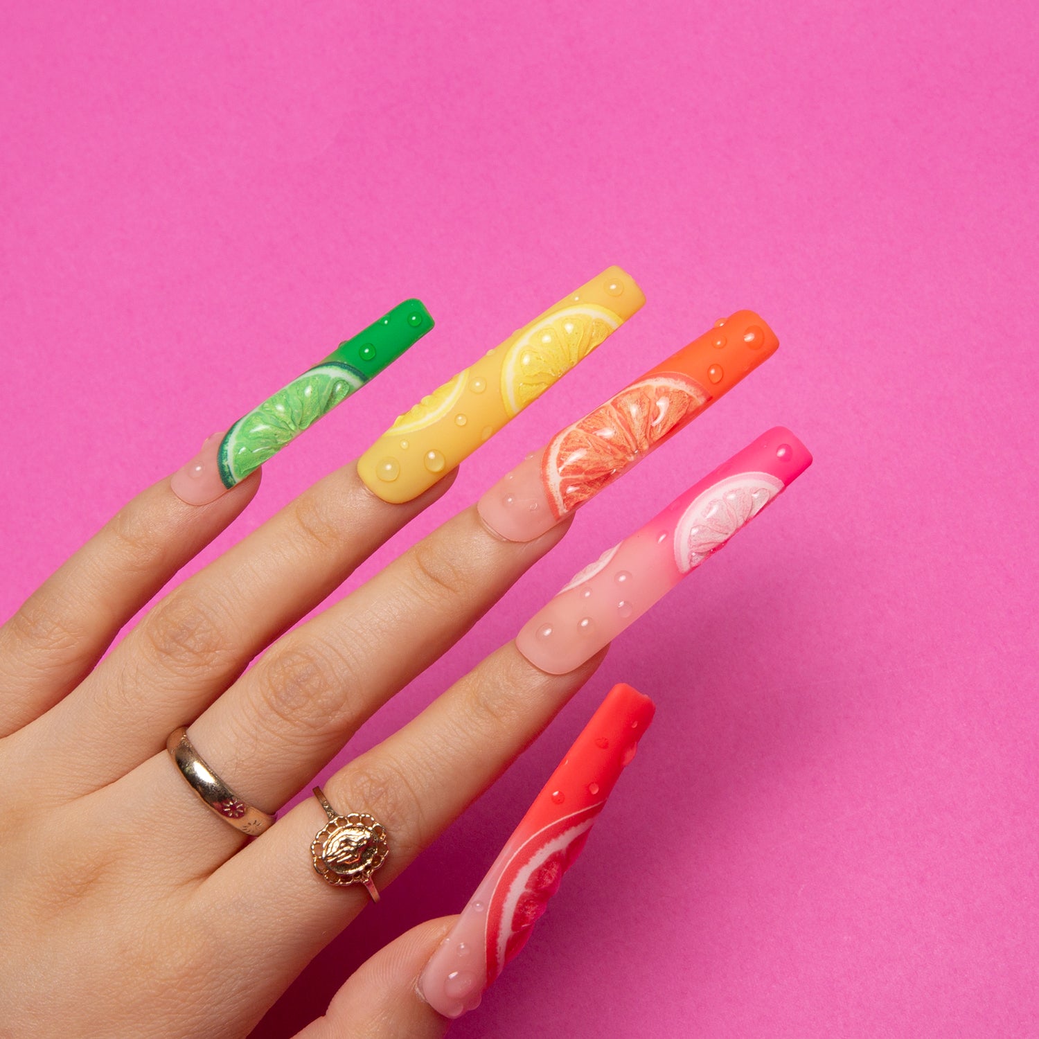 Lemonade slim press-on nails are the perfect summer accessory.