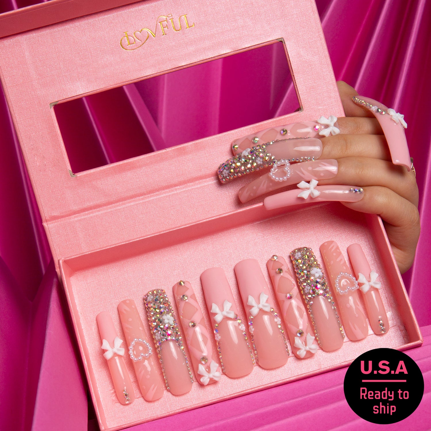 Vintage Shortcake Handmade Curve Nails H187 RTS