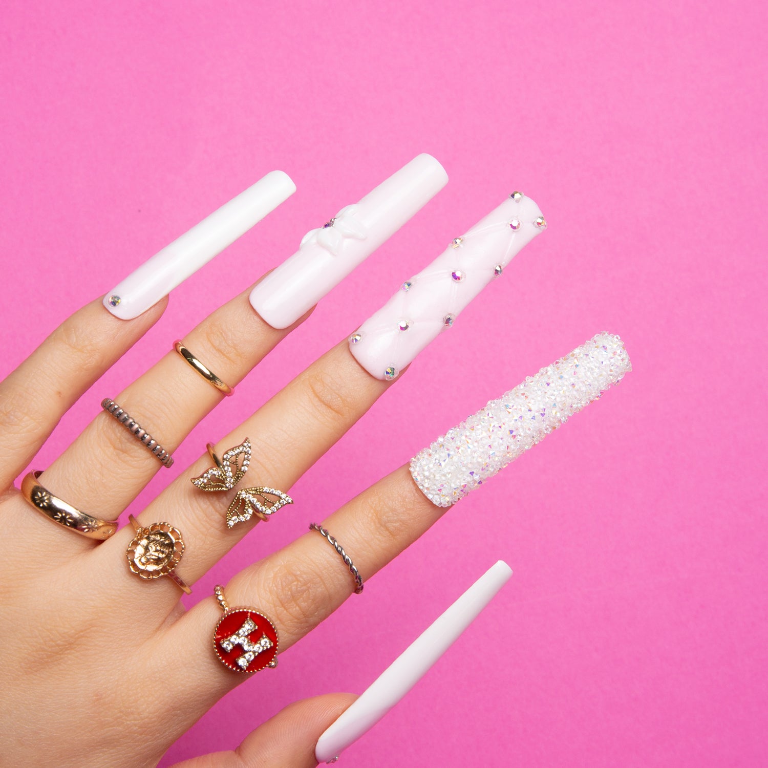 Faded Parfum Handmade Square Nails H191 RTS