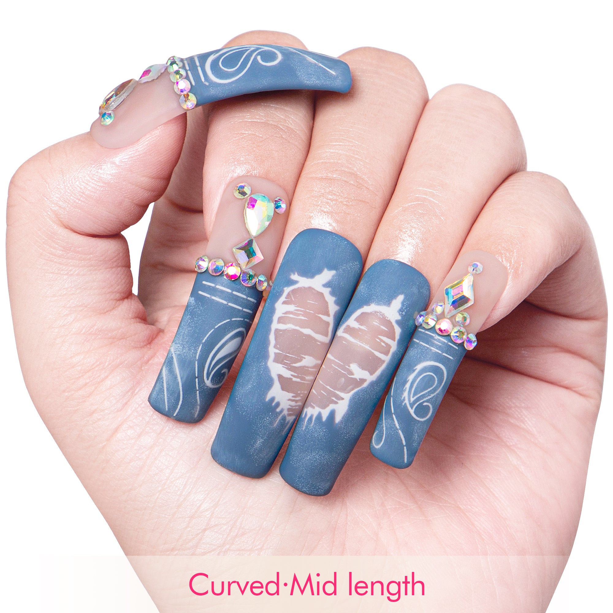 Denim Seraph Blue Handmade Nails H194