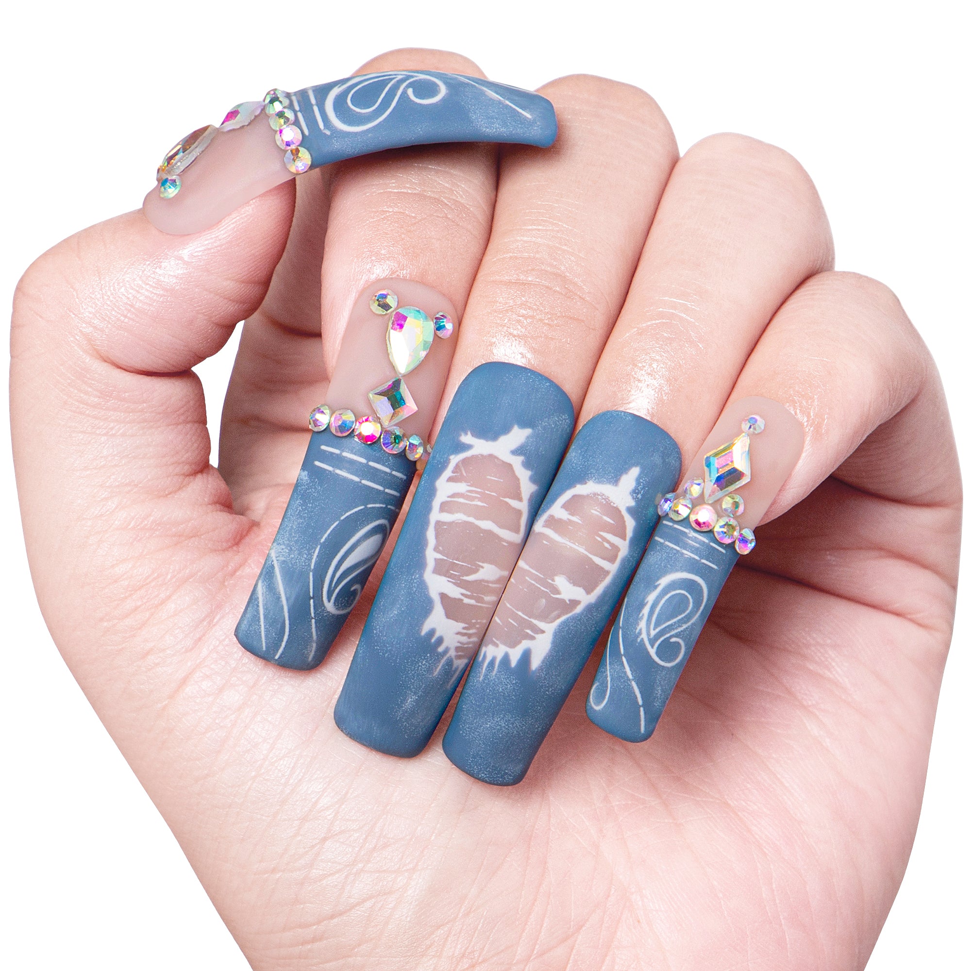 Denim Seraph Blue Handmade Nails H194
