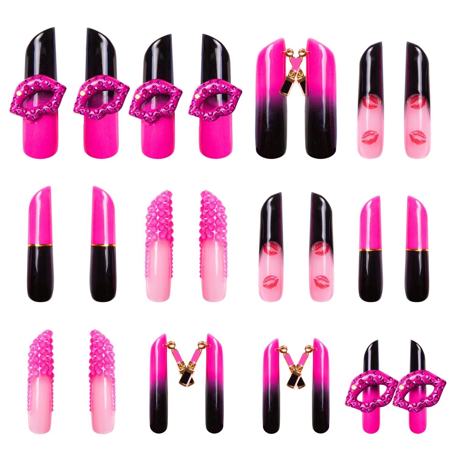 Secret Agent Handmade Nails 24pcs H204
