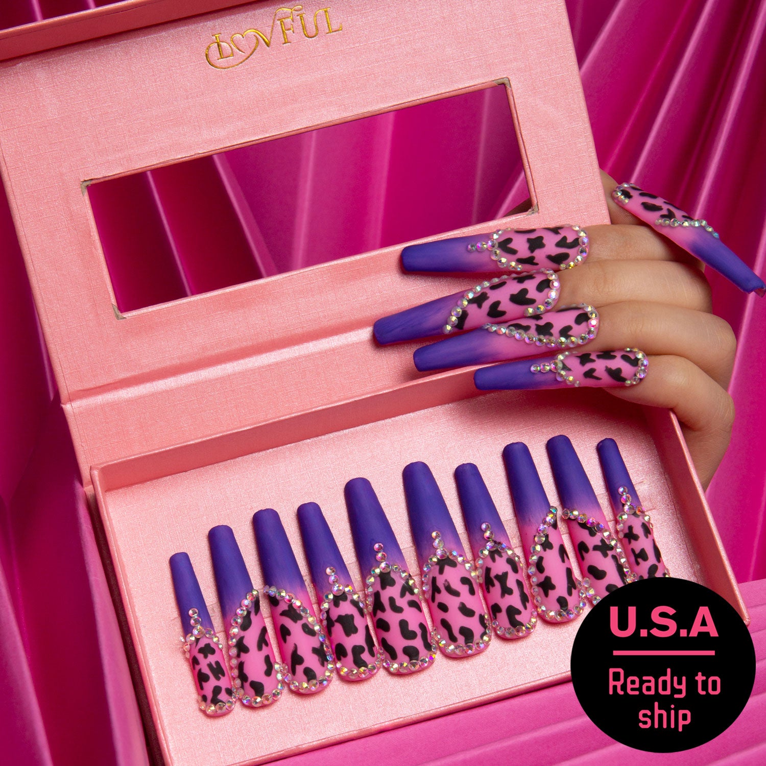 Boozy Lavender Handmade Coffin Nails H211 RTS