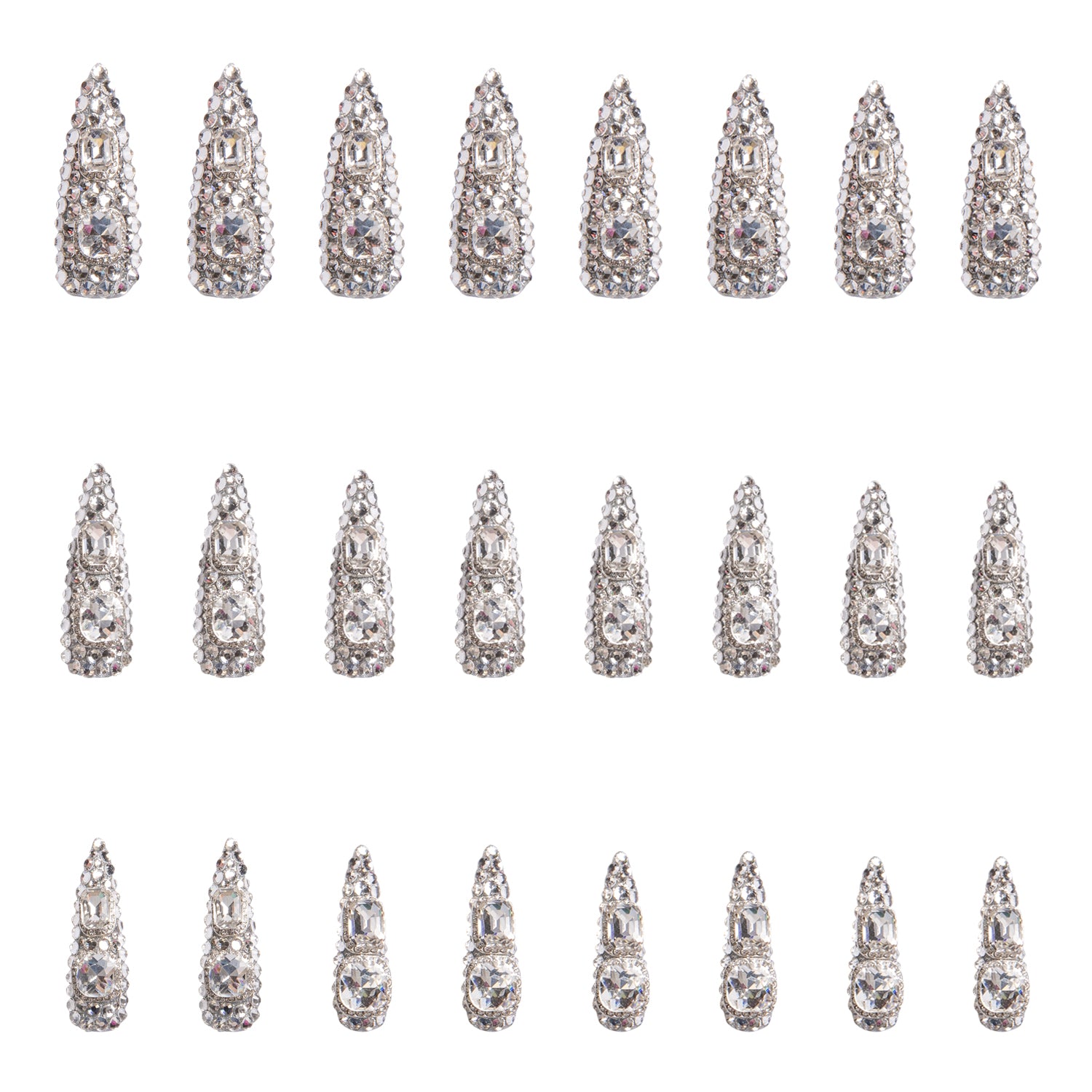 Silver Majesty Handmade Nails 24pcs H212