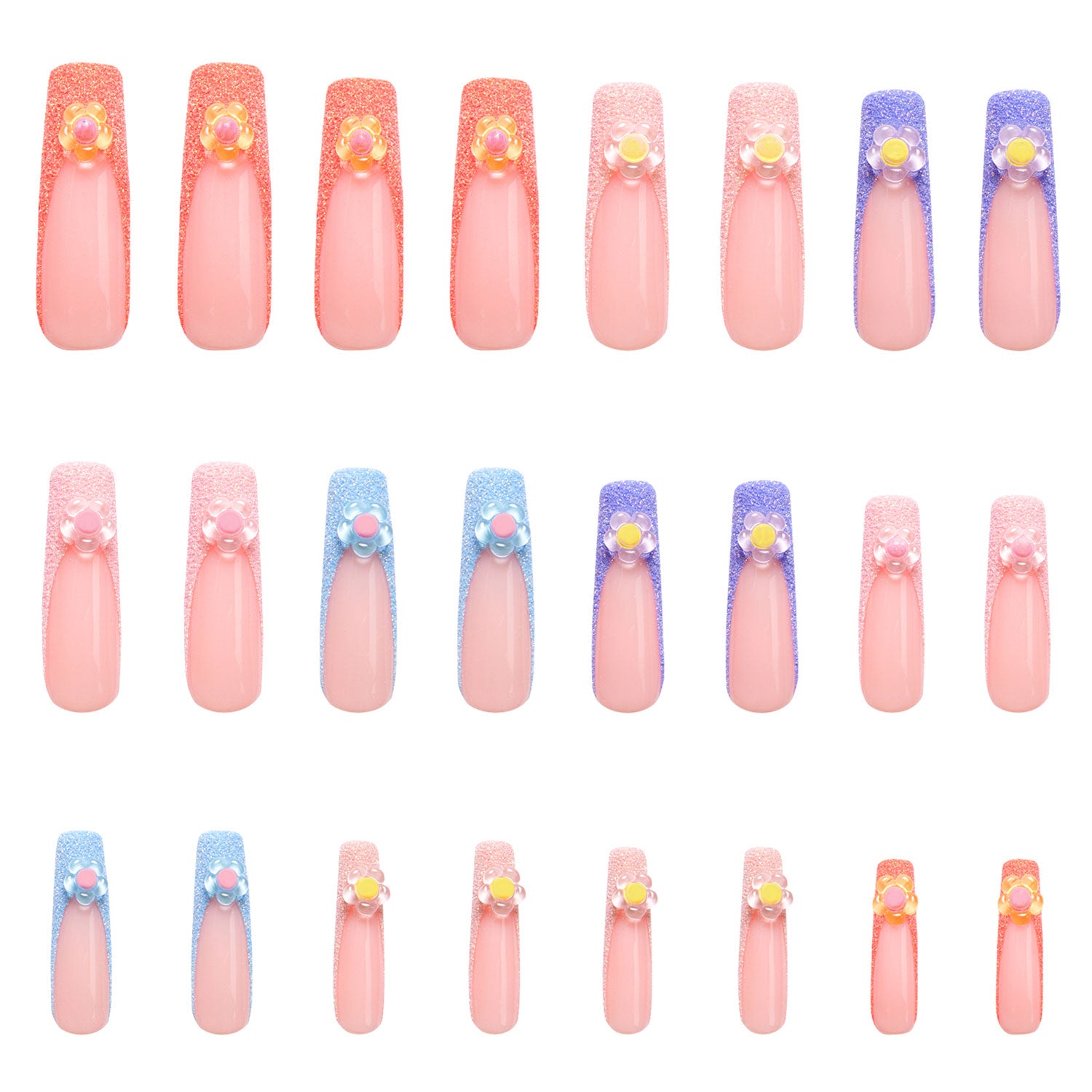 Candy Crush Handmade Nails 24pcs H213