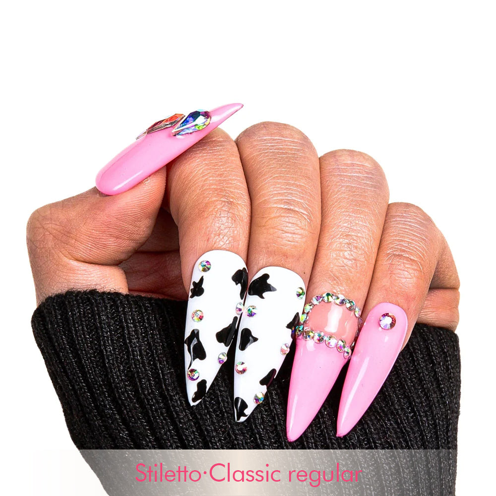 Strawberry Cow Handmade Nails H217
