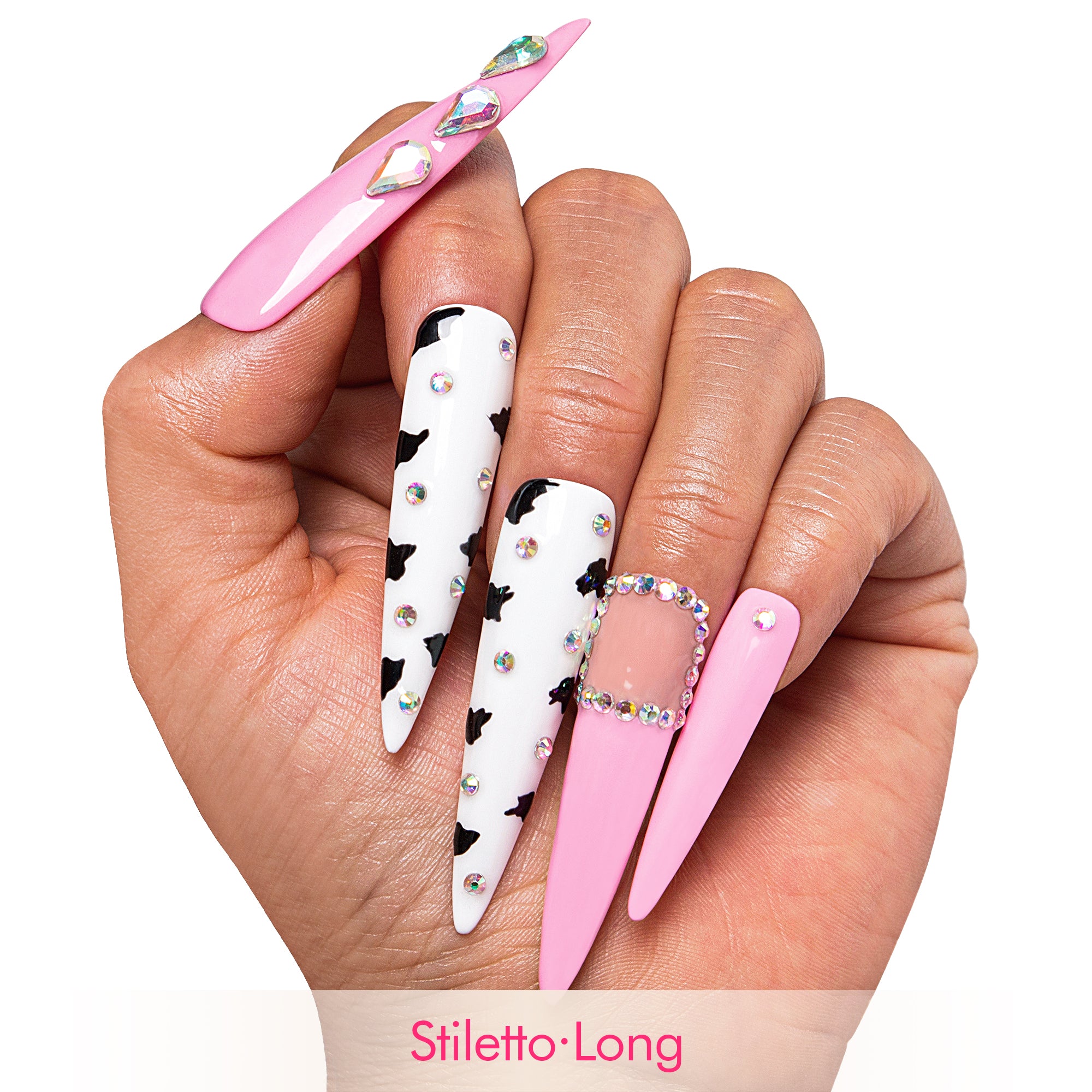 Strawberry Cow Handmade Nails H217