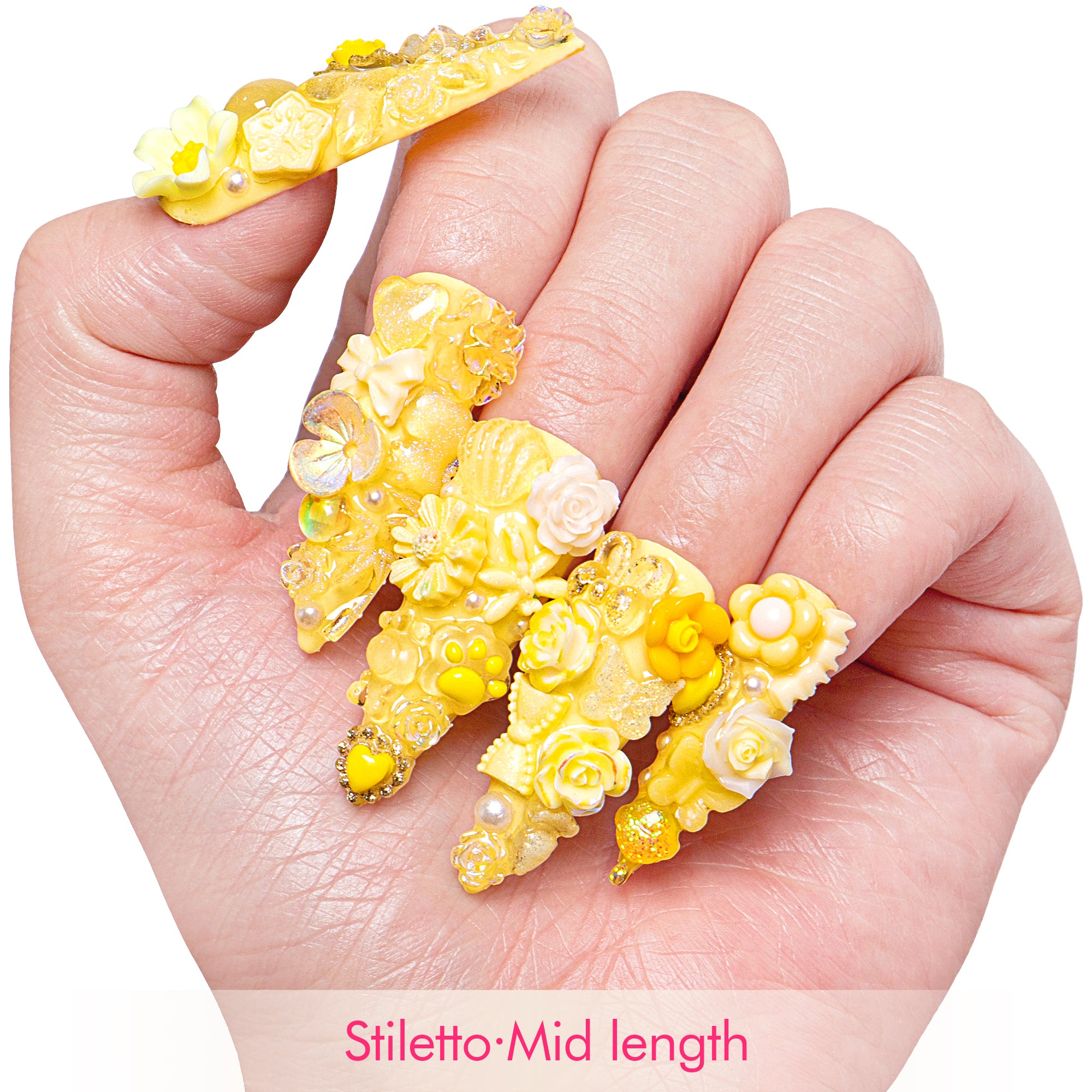Glow Magic Yellow Handmade Nails GLOW IN THE DARK H220