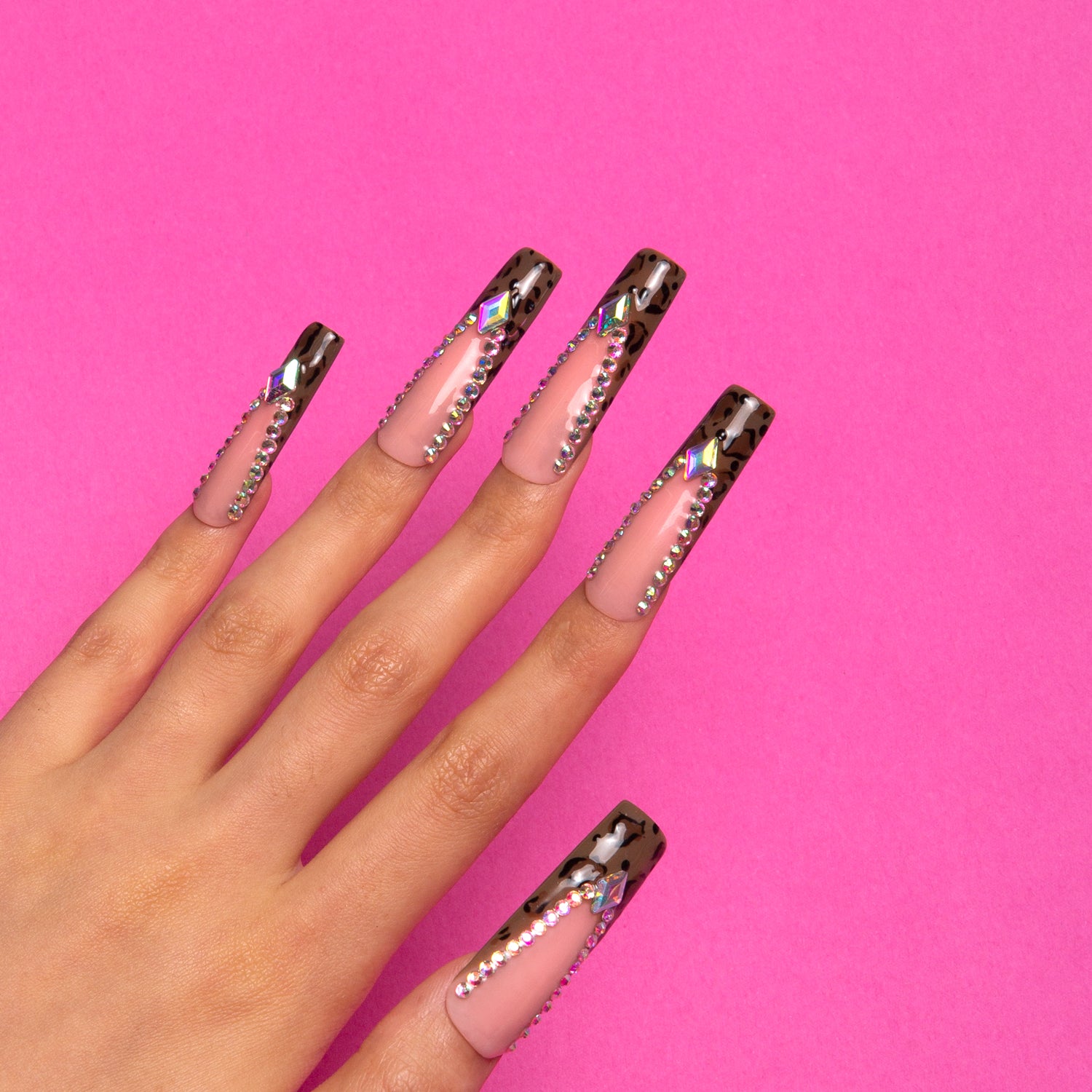 Cocktail Party Handmade Square Nails H225 RTS