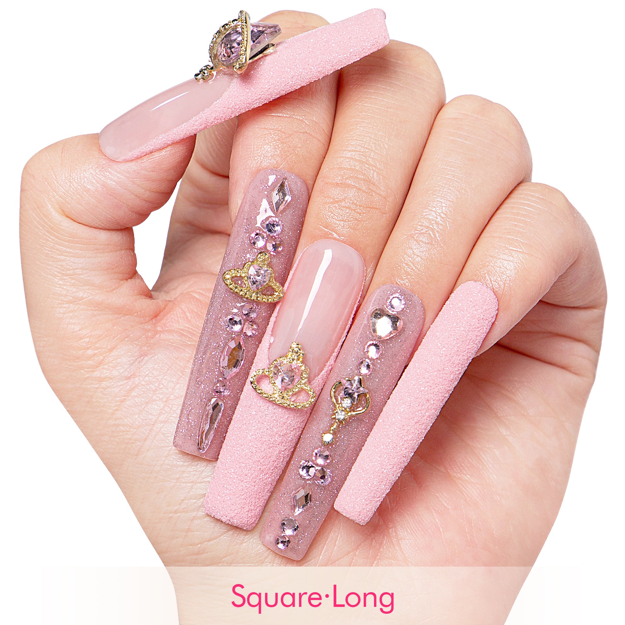 Dreamland Escape Pink Handmade Nails H229