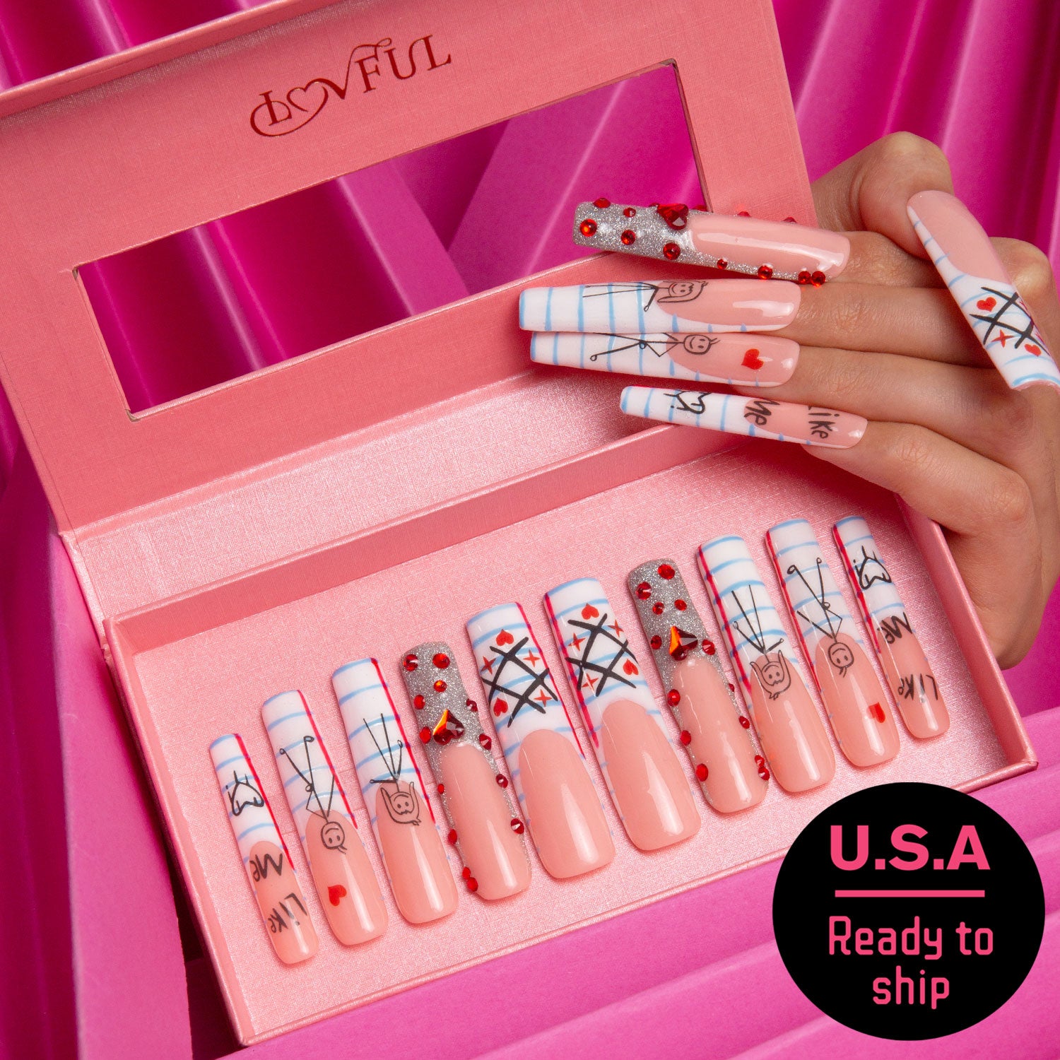 First Love Notebook Handmade Square Nails H233 RTS