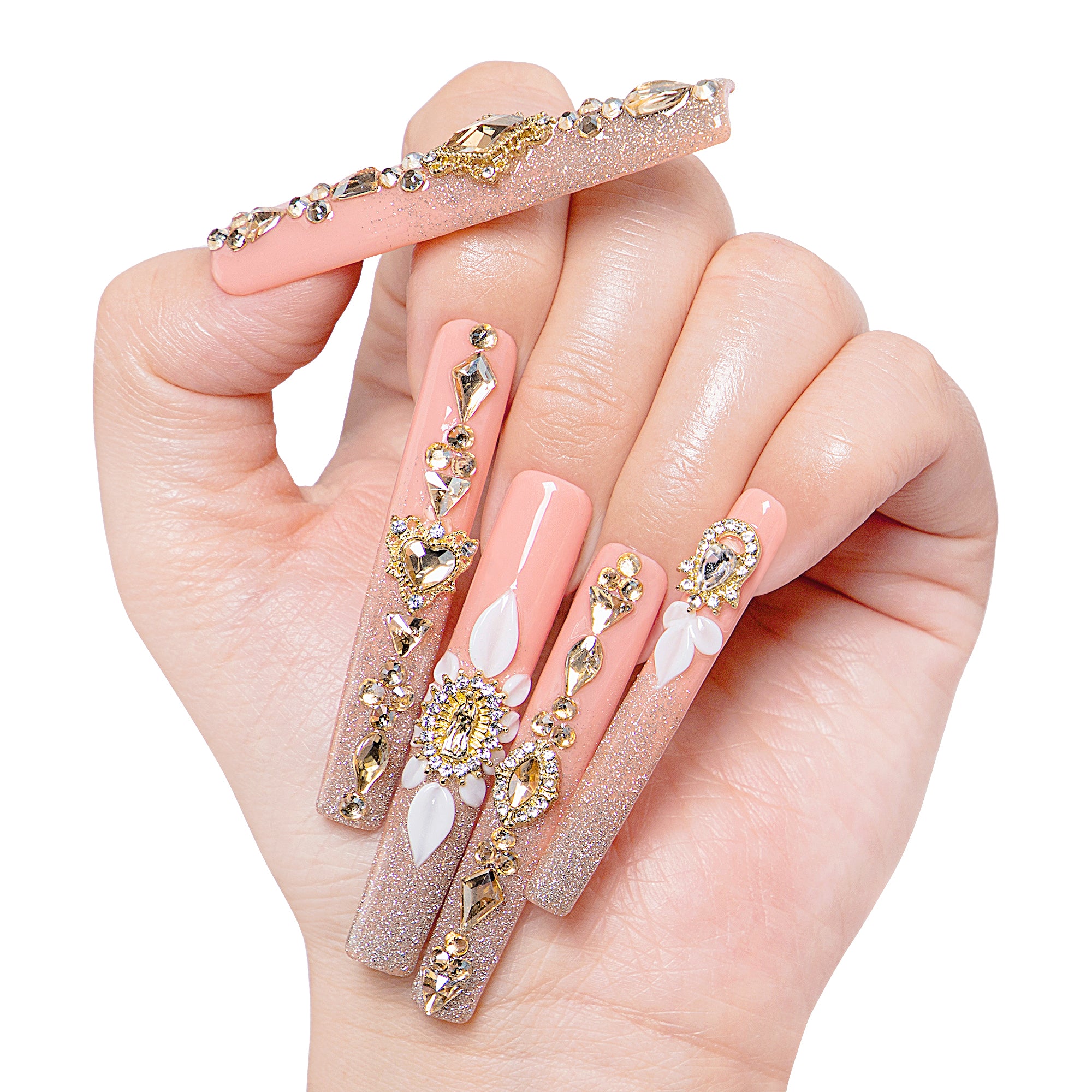 Champagne Gold Handmade Nails H238