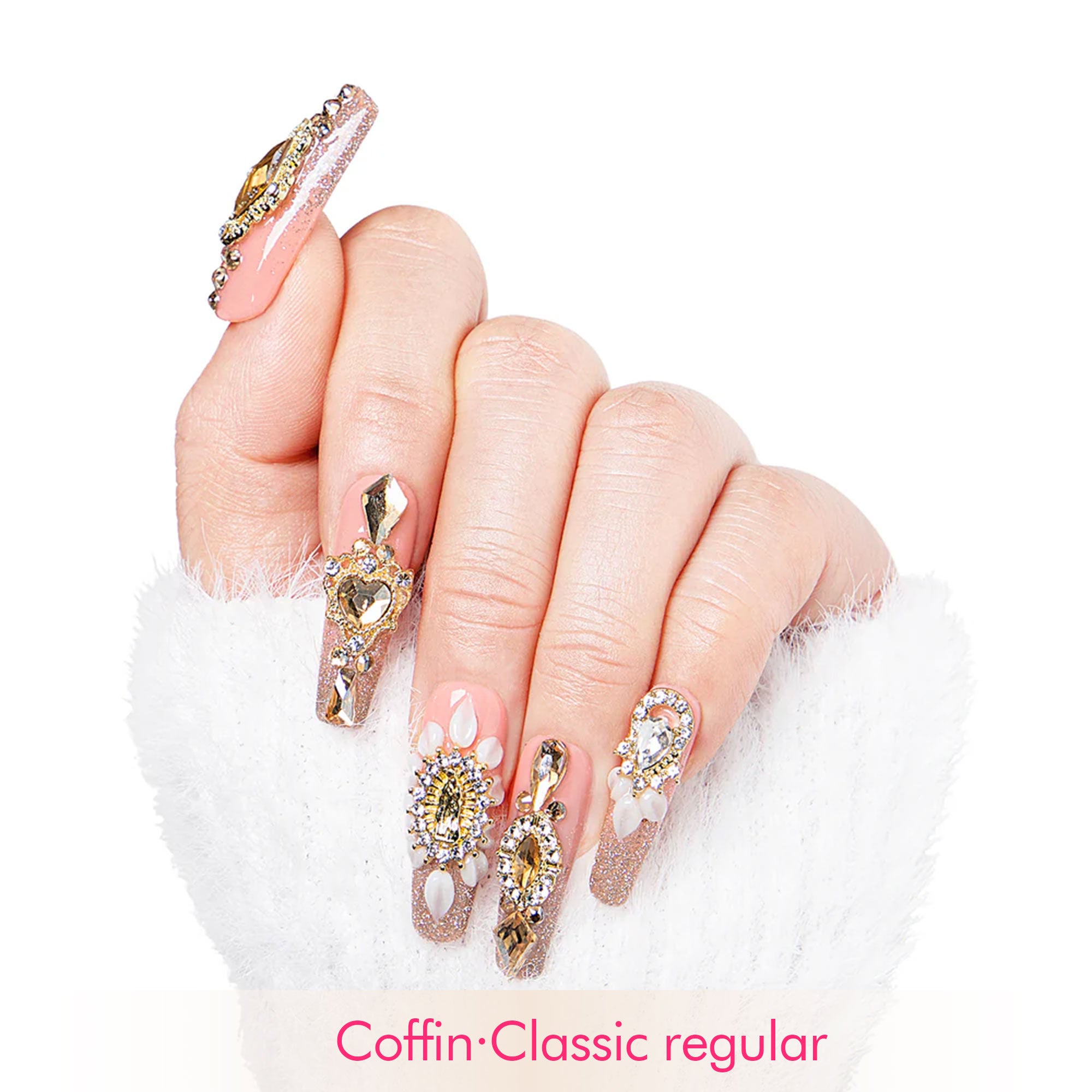 Champagne Gold Handmade Nails H238