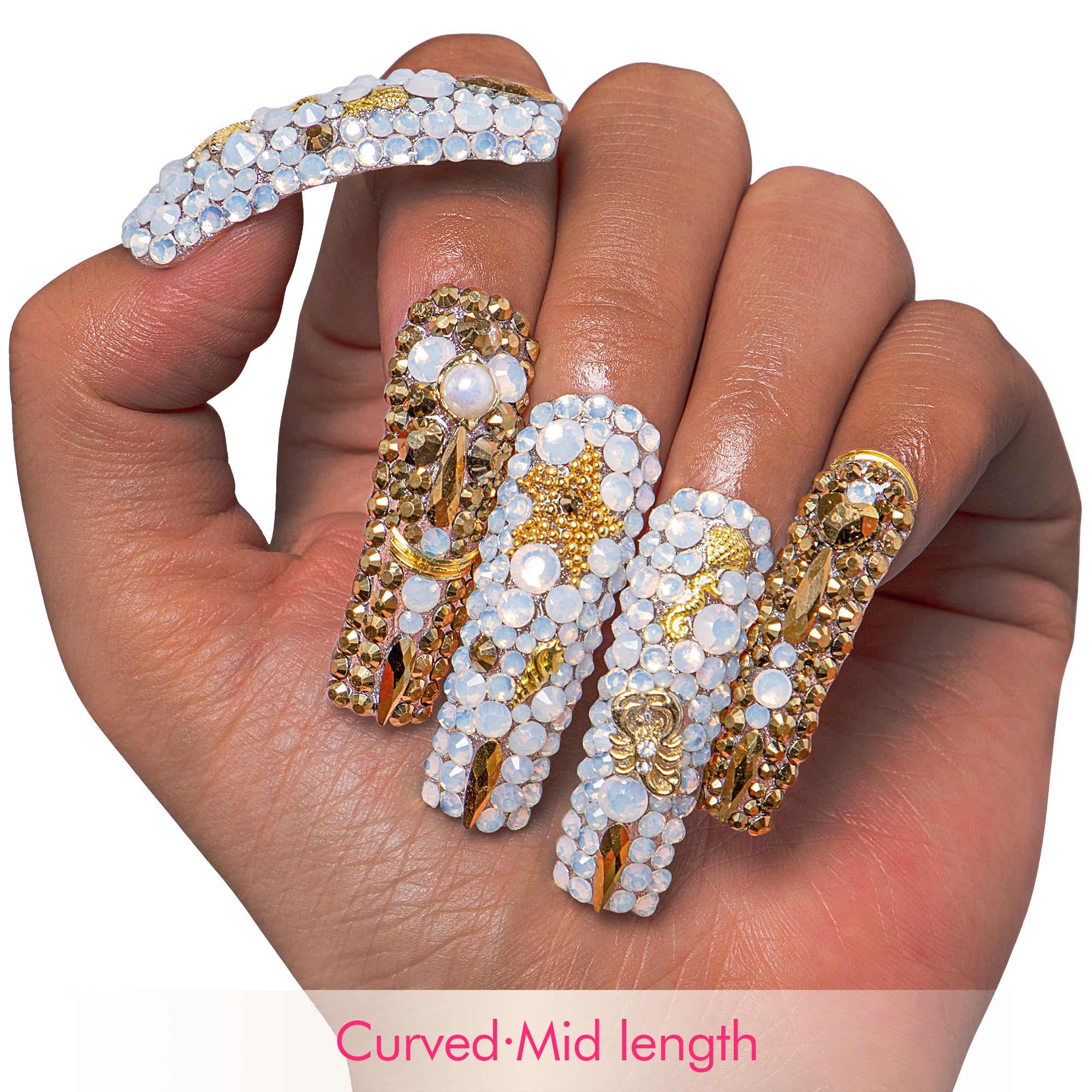 Golden Coral Handmade Nails H239