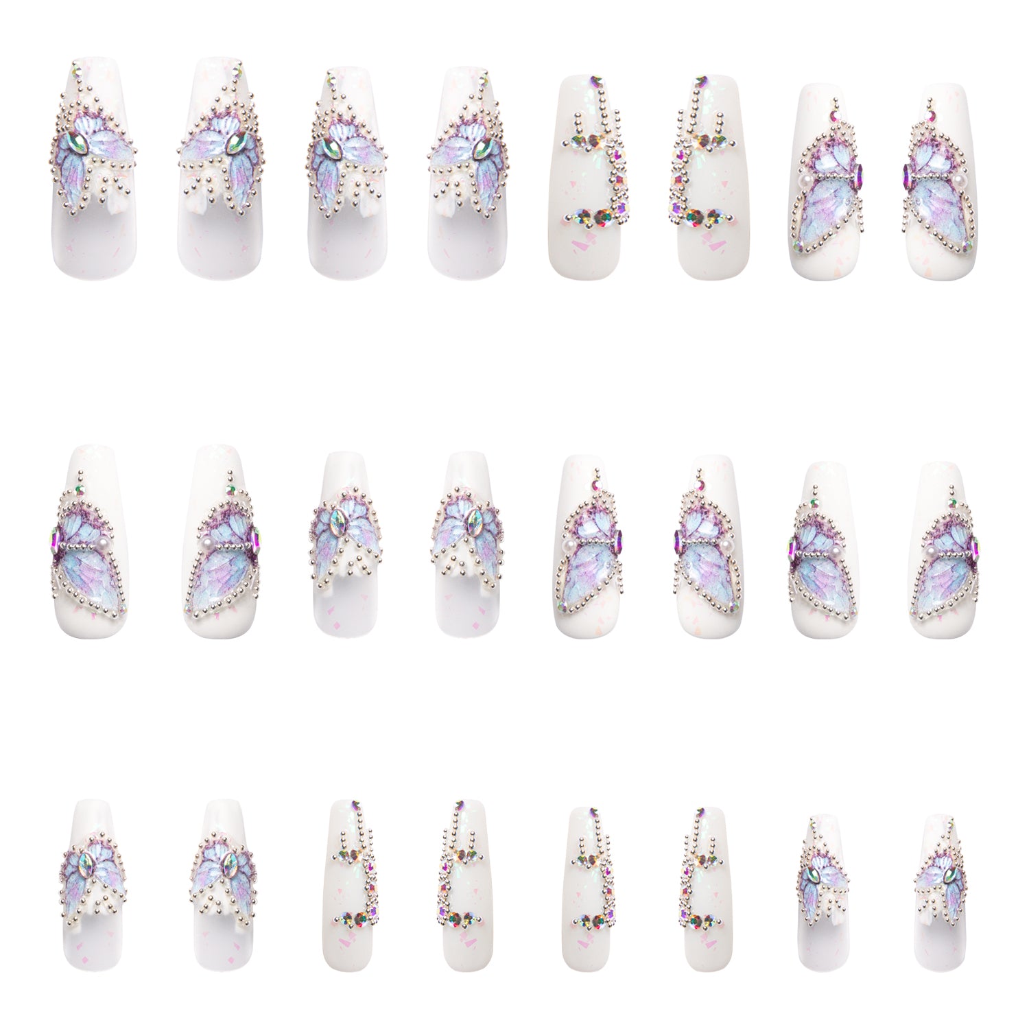 Holly Blue press-on nails with butterfly design