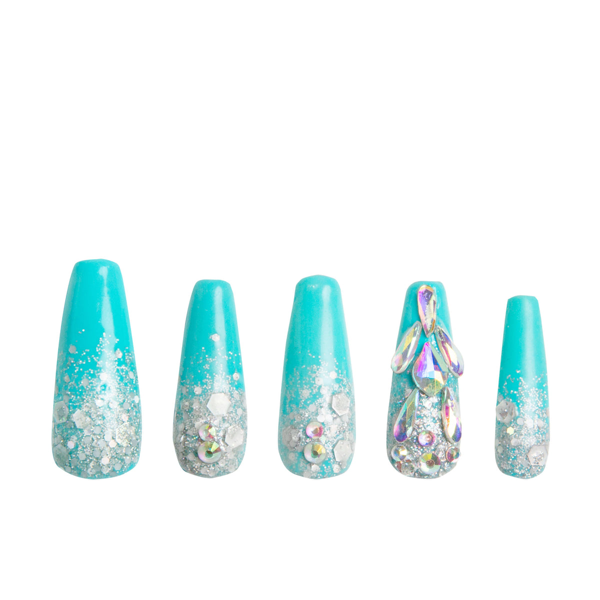 Clubbing Cinderella Handmade Nails GLOW IN THE DARK H25