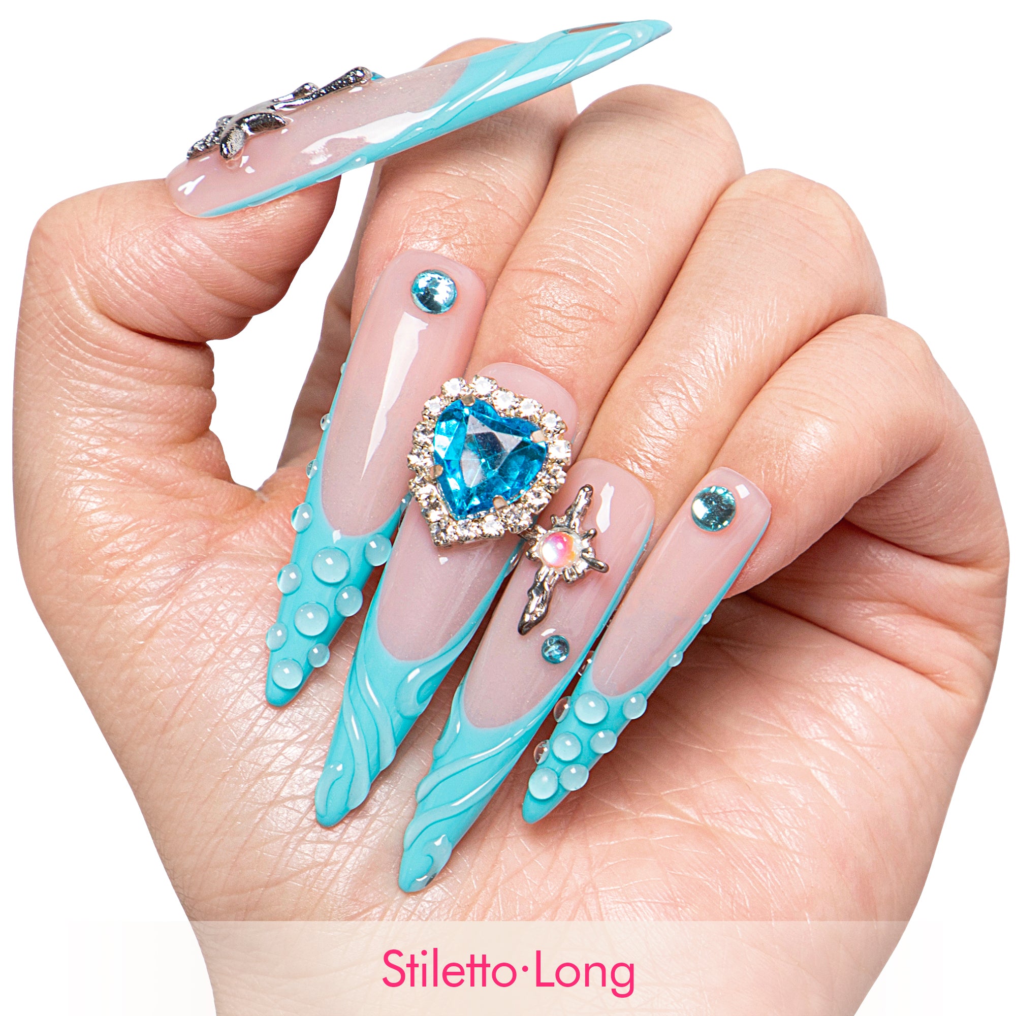 The Heart of the Ocean Handmade Nails H254
